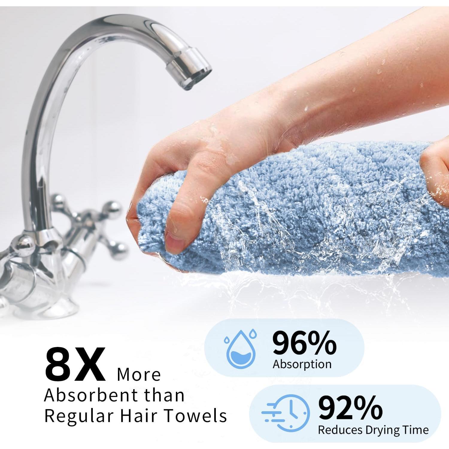 Paquete de 2 Toallas de Microfibra Extra Grande Mis Cosas Novedosas - 95x67cm, Azul