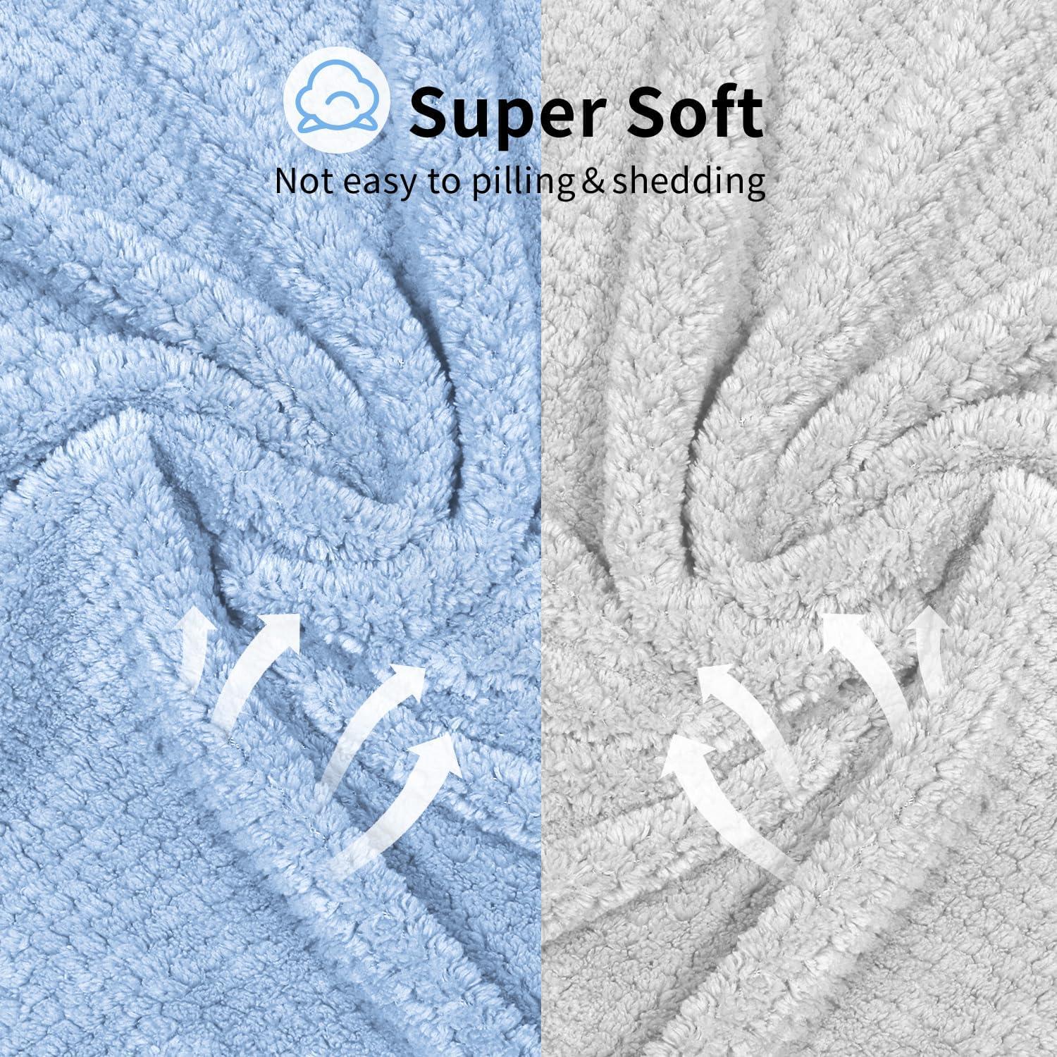 Paquete de 2 Toallas de Microfibra Extra Grande Mis Cosas Novedosas - 95x67cm, Azul