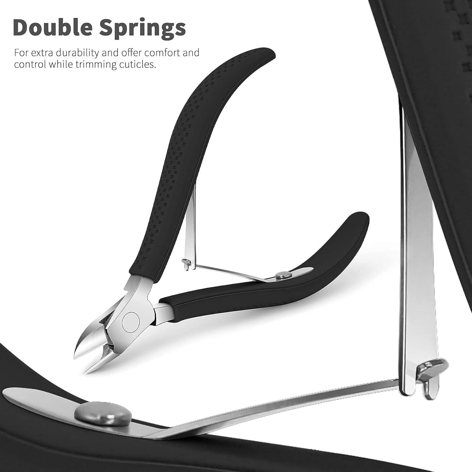 Cortador de Cutículas FVION Acero Inoxidable 9mm Negro