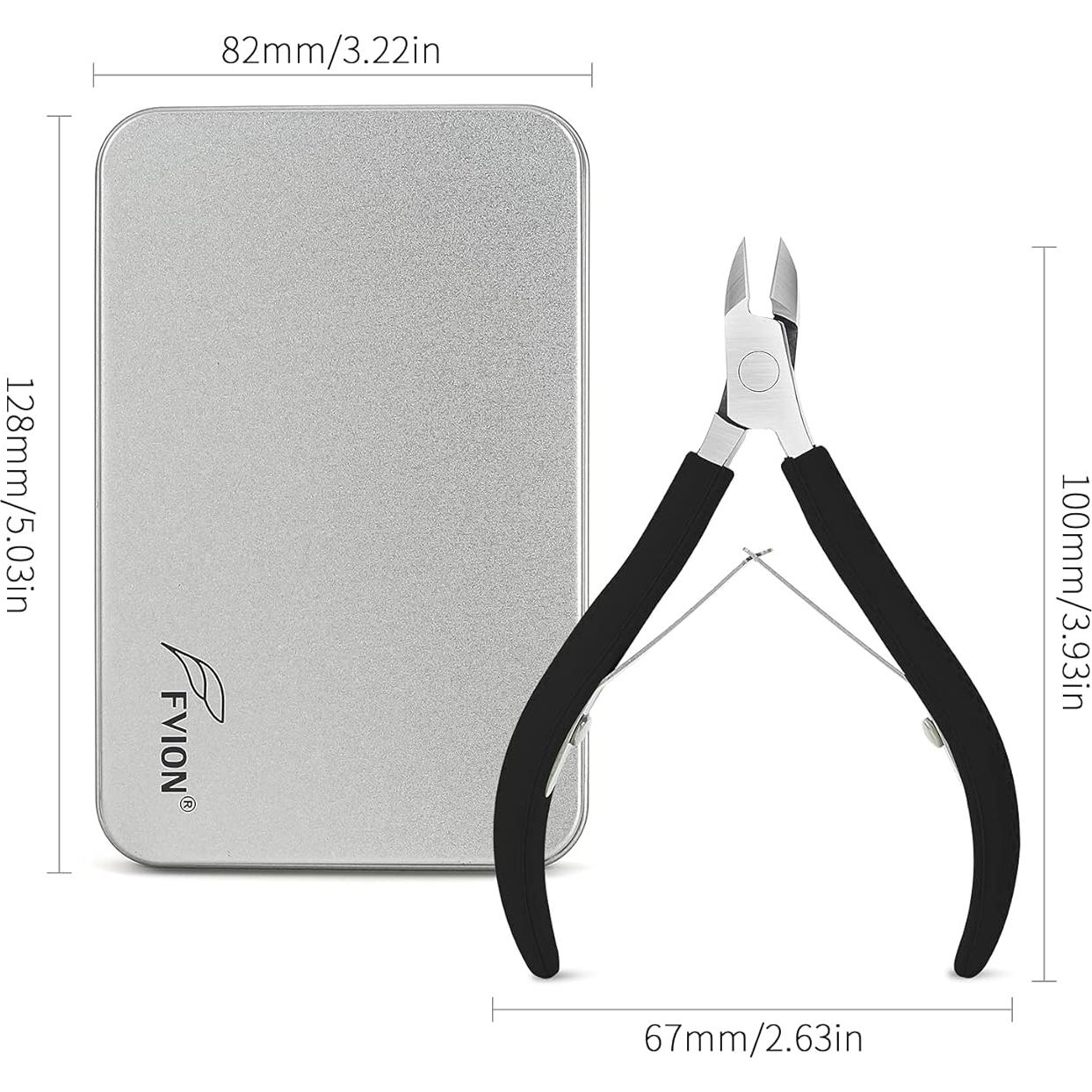 Cortador de Cutículas FVION Acero Inoxidable 9mm Negro