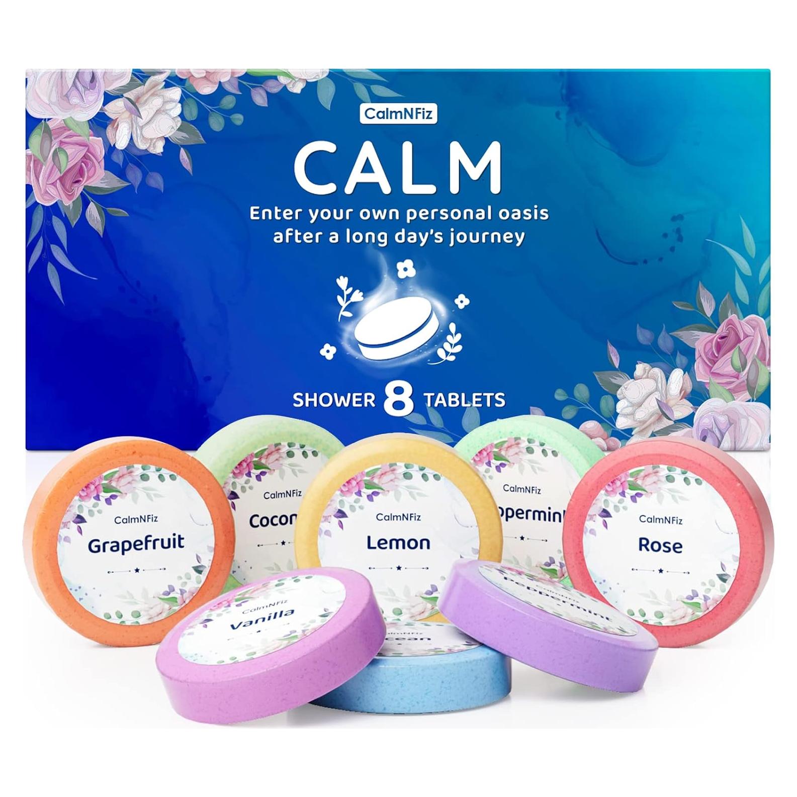 Pastillas de Vapor para Ducha CalmNFiz - 8 Fragancias Naturales