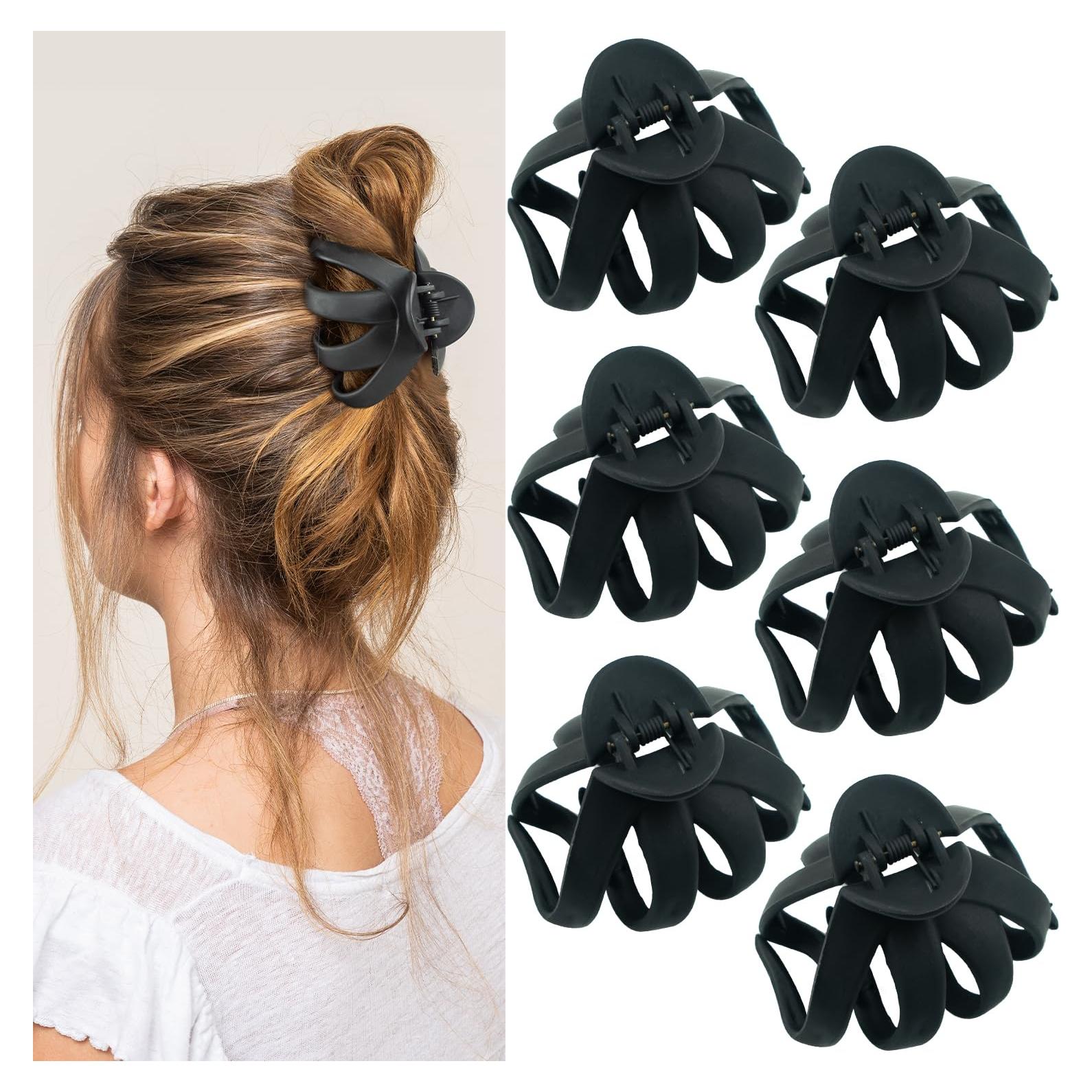 Pinzas para Cabello de Pulpo Maorulu Negras Medianas 7.1 cm