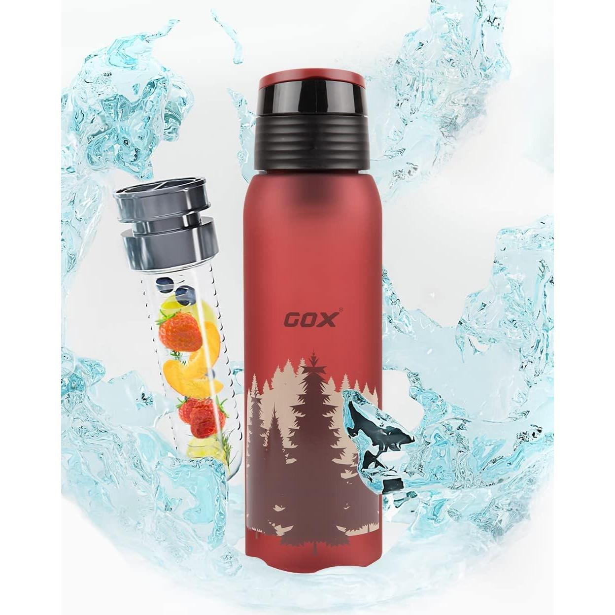 Botella de Agua Infusora GOX 0.95L Boca Ancha Cranberry
