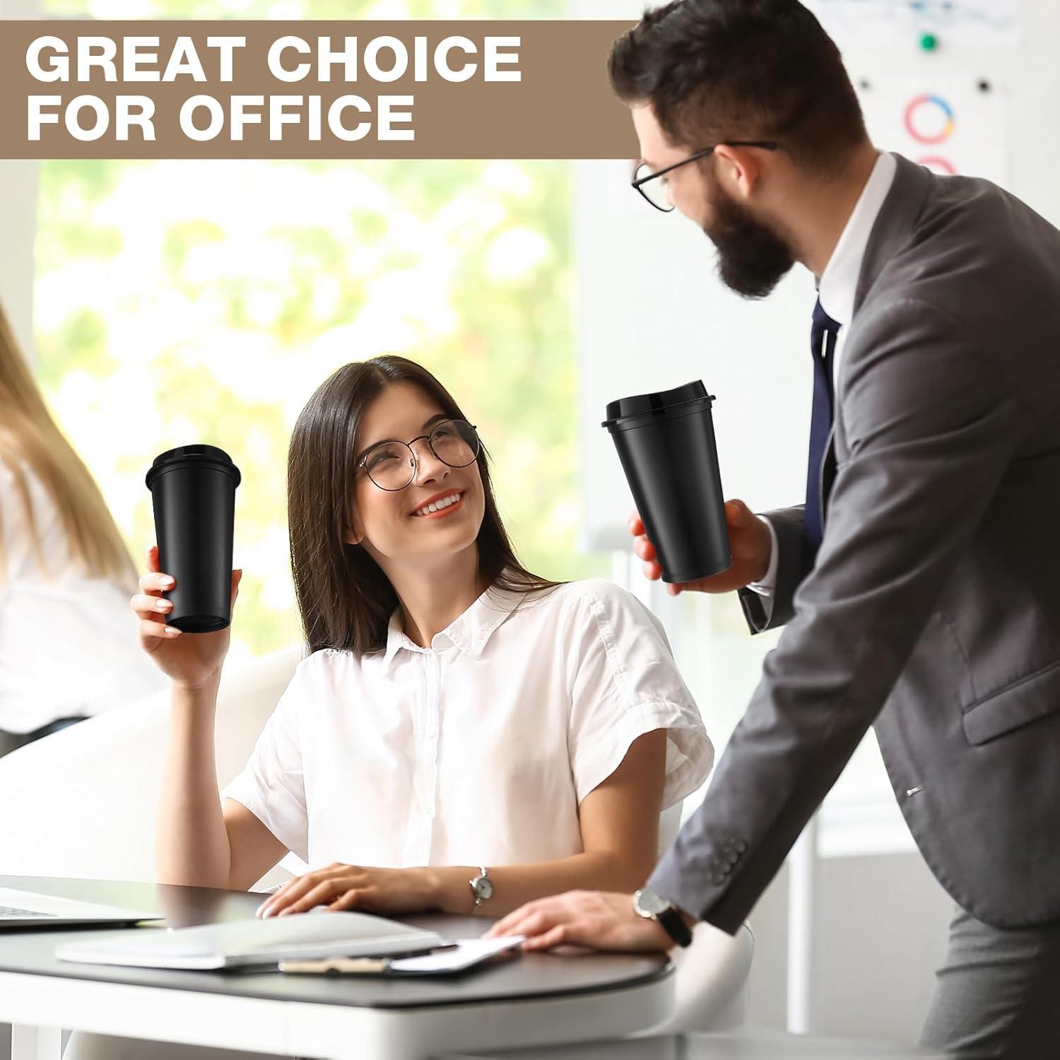 Honeydak 45 Tazas de Café Reutilizables Negras con Tapas