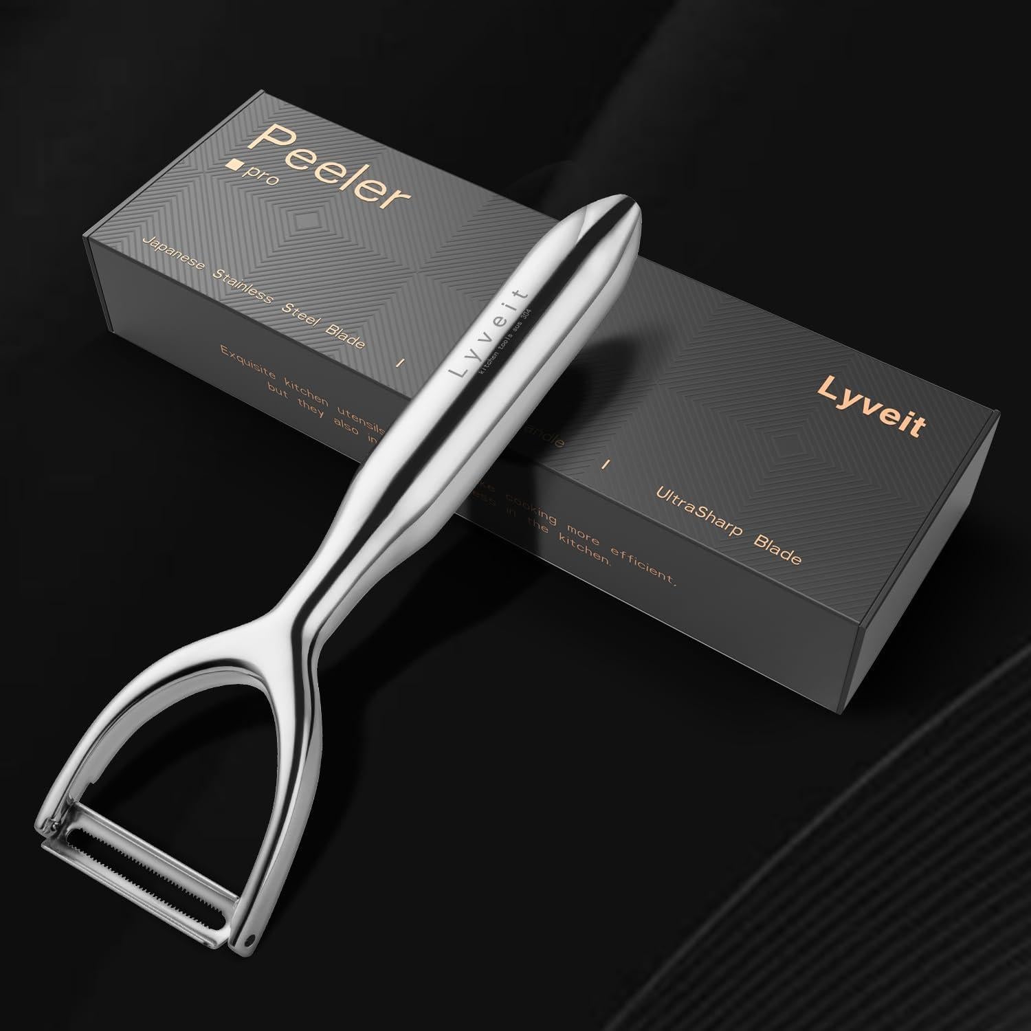 Pelador de Verduras Lyveit Acero Inoxidable 304 Cuchilla Serrada