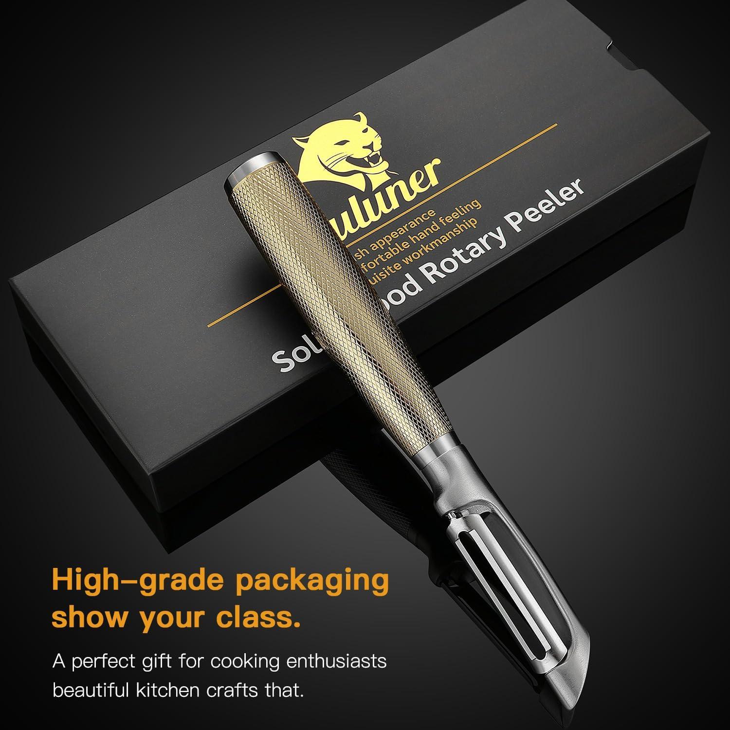 Pelador de Verduras KULUNER JSBI001 - Mango Oro 24K, Acero Inoxidable