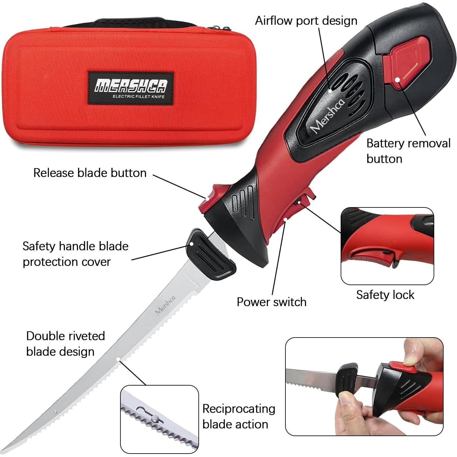 Cuchillo Eléctrico Inalámbrico Pratuor 20.32 cm Acero Inoxidable