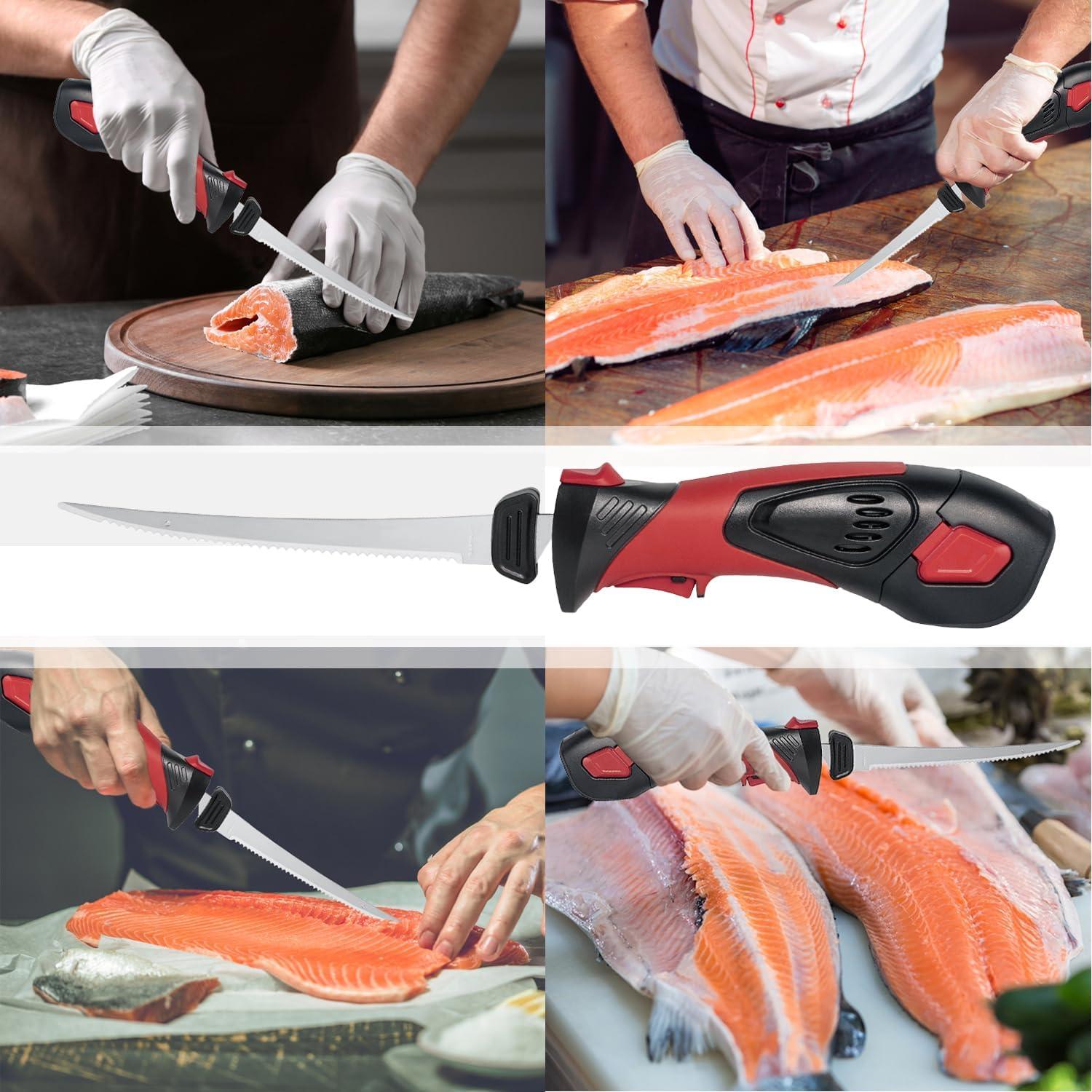 Cuchillo Eléctrico Inalámbrico Pratuor 20.32 cm Acero Inoxidable