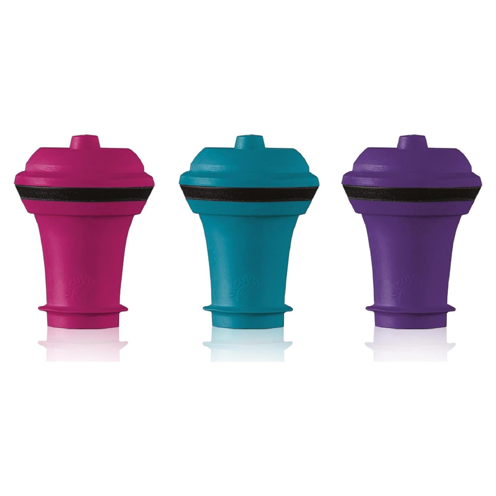 Tapones de Vino Vacu Vin - Set de 3 Multicolor - Sello Hermético