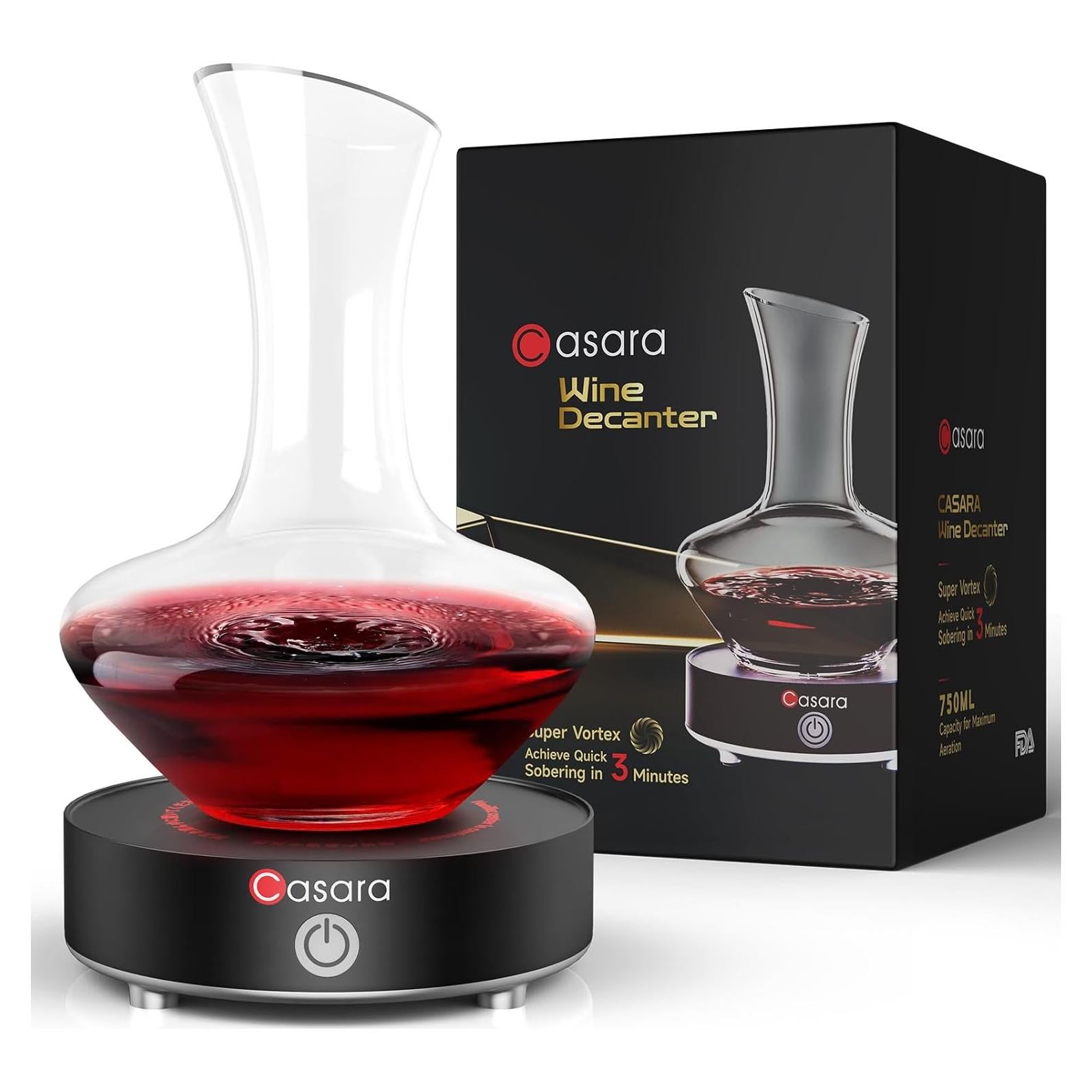 Decantador de Vino Eléctrico Casara 850ml con Base Automática