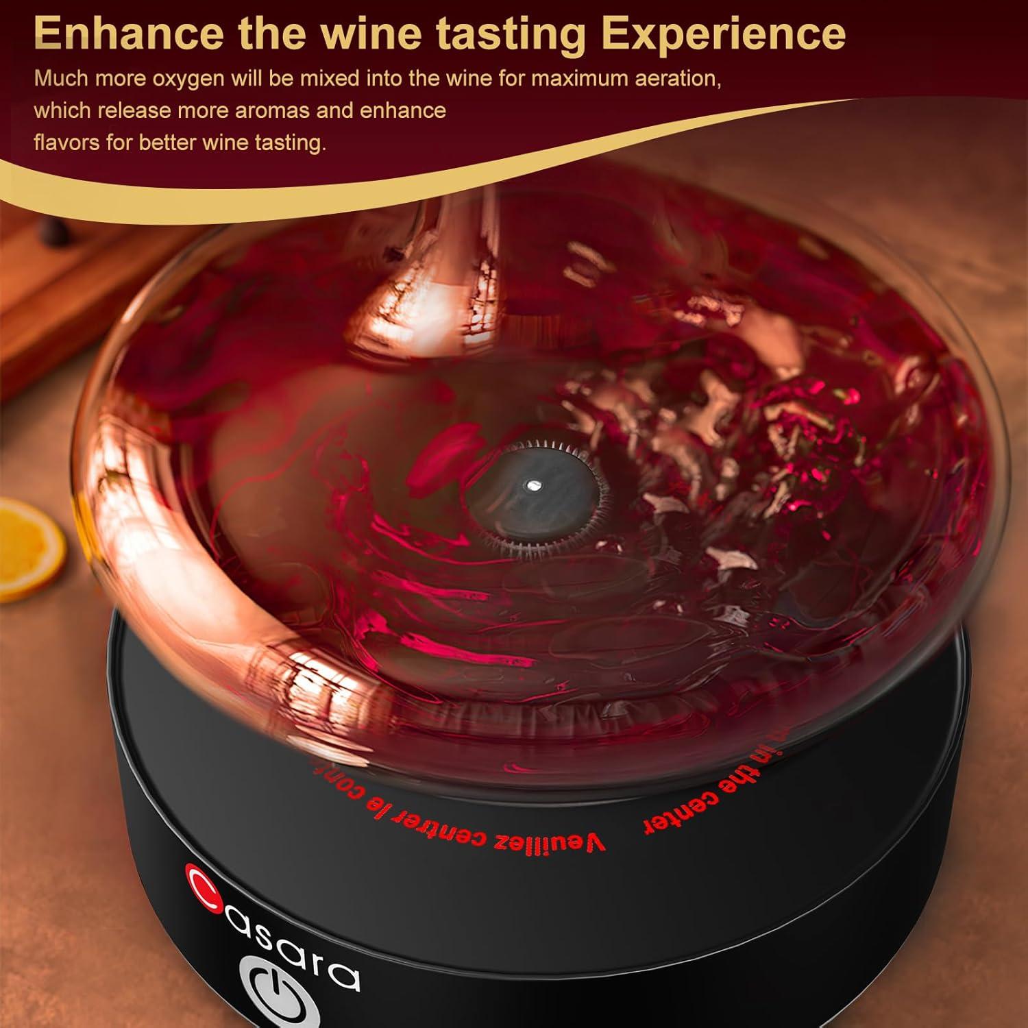 Decantador de Vino Eléctrico Casara 850ml con Base Automática