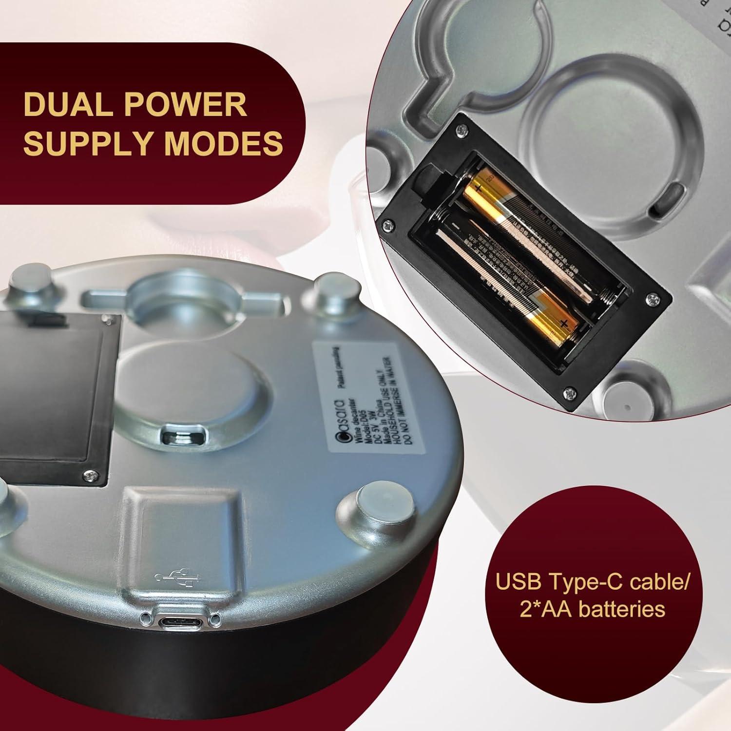 Decantador de Vino Eléctrico Casara 850ml con Base Automática