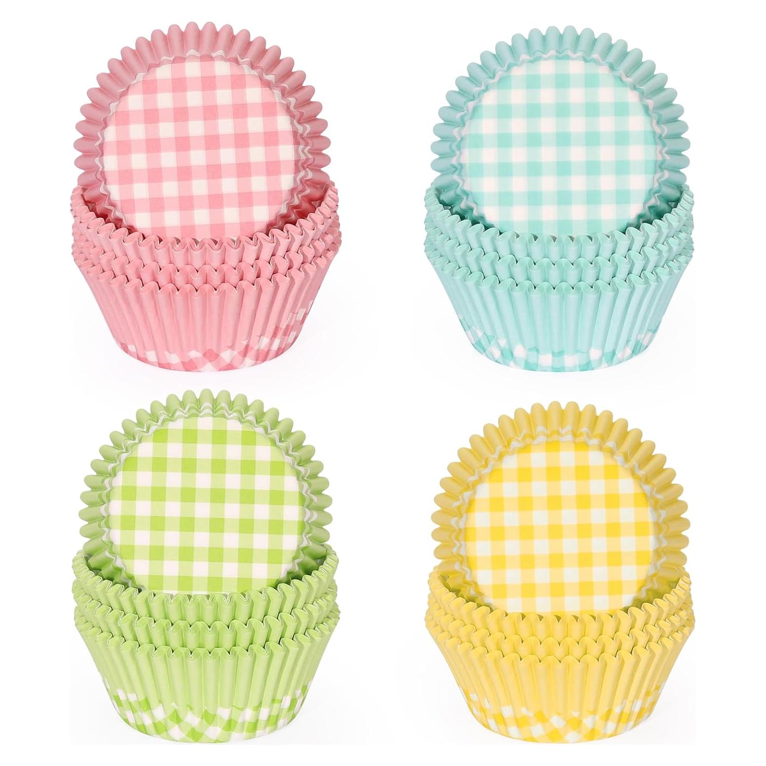 Forros para Cupcake SKIDEC 400 Piezas Papel Desechable Buffalo Plaid