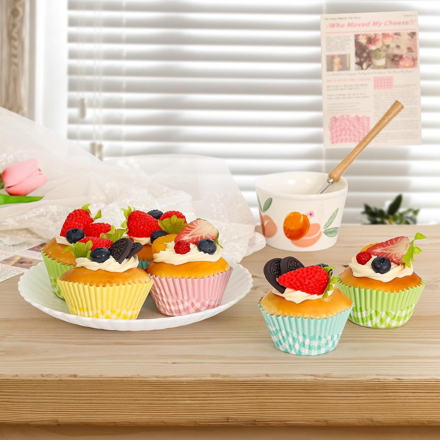 Forros para Cupcake SKIDEC 400 Piezas Papel Desechable Buffalo Plaid