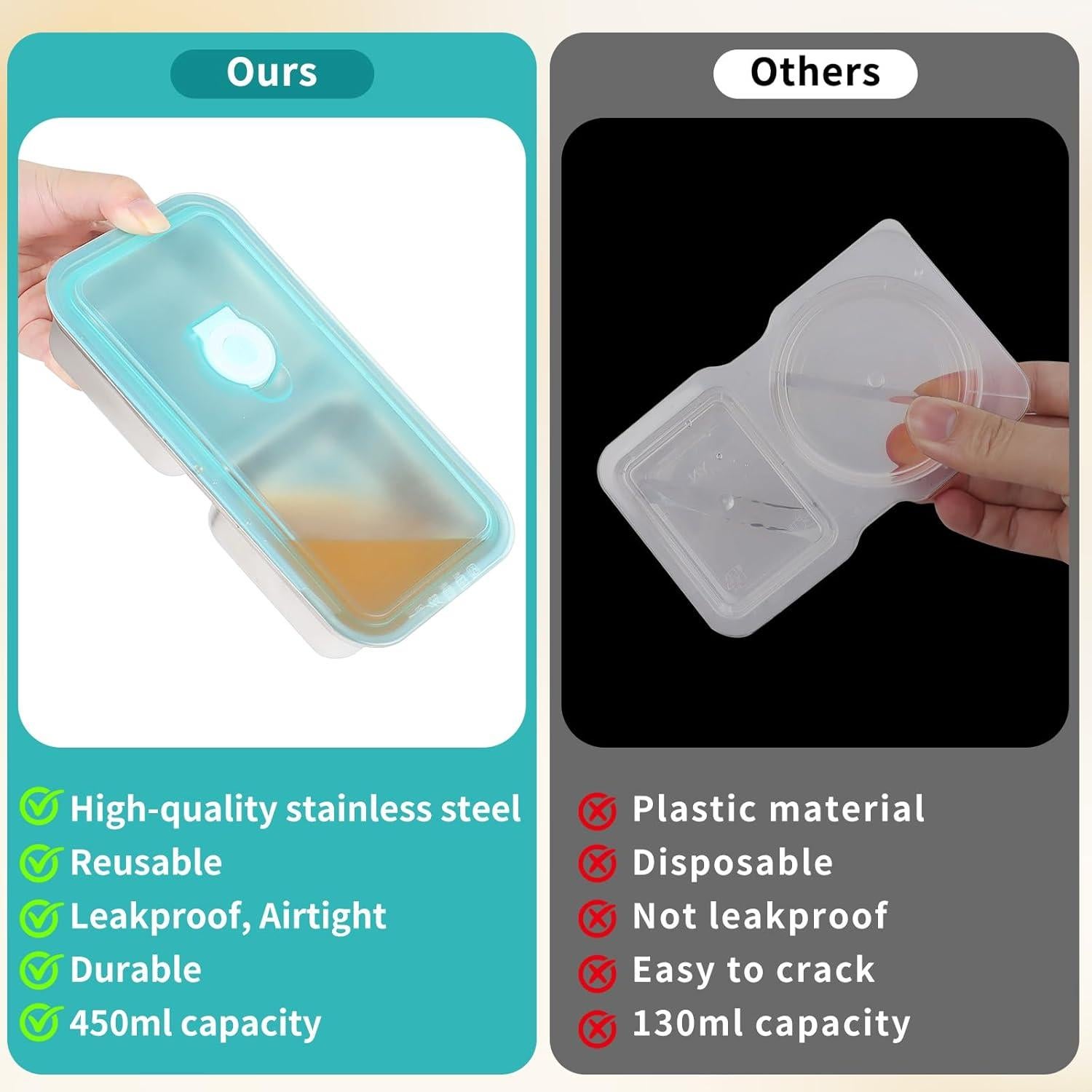 Contenedores de Aperitivos Reutilizables Dulce Chocolate Bonito 2 Pzs