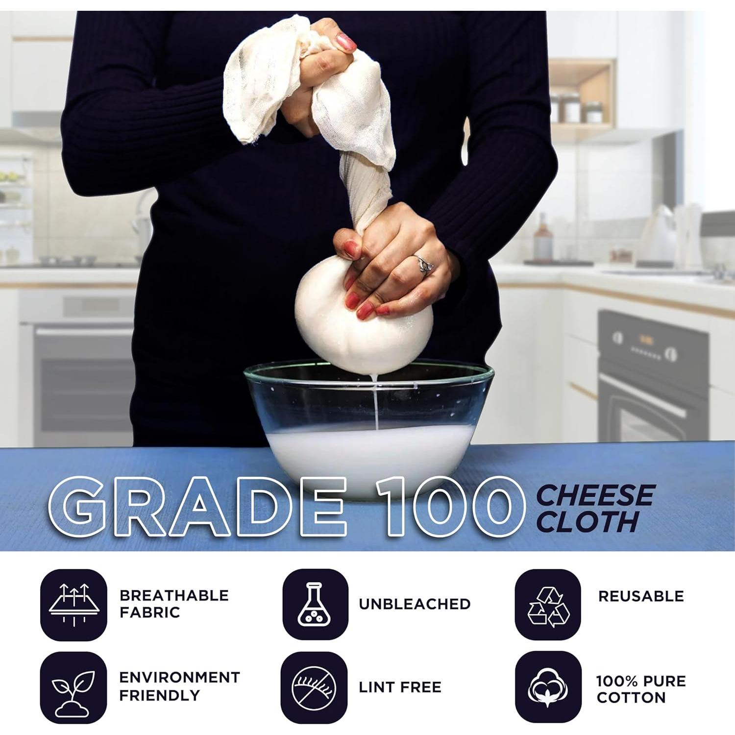 Paño de Queso Raajsee 100% Algodón Orgánico 1.4 m² Ultra Fino