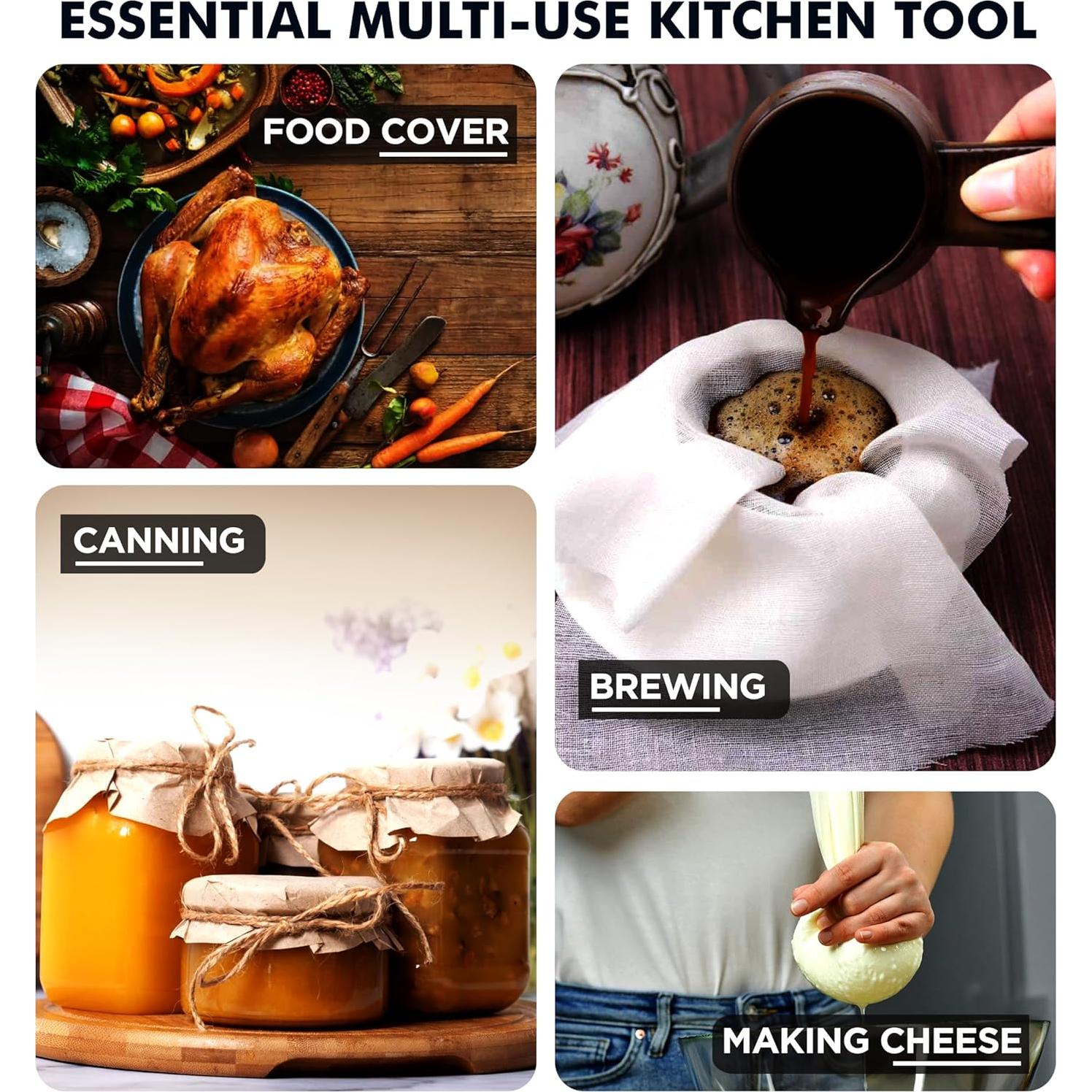 Paño de Queso Raajsee 100% Algodón Orgánico 1.4 m² Ultra Fino