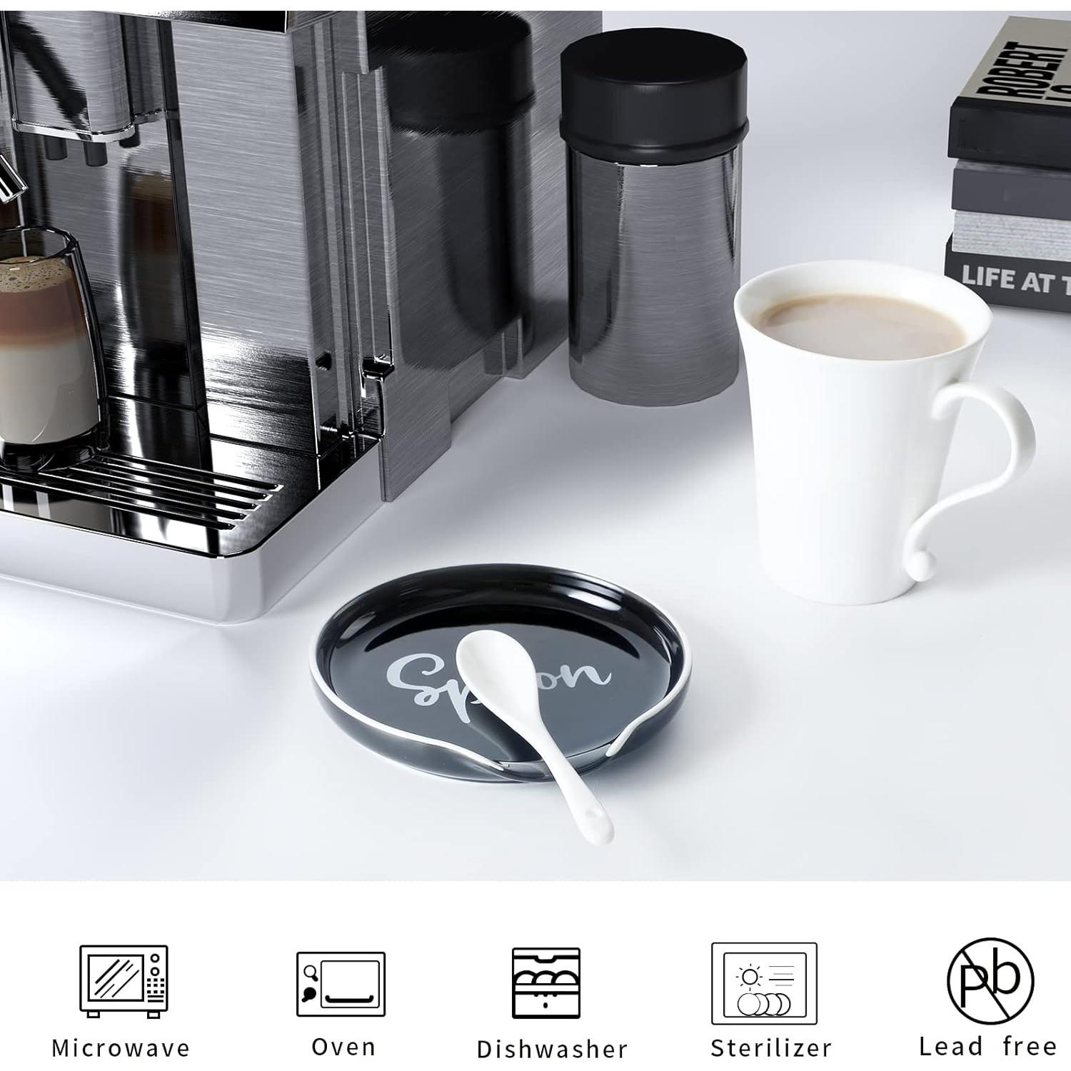 Soporte de Cuchara de Cerámica GDCZ Negro 12.7 cm para Cocina