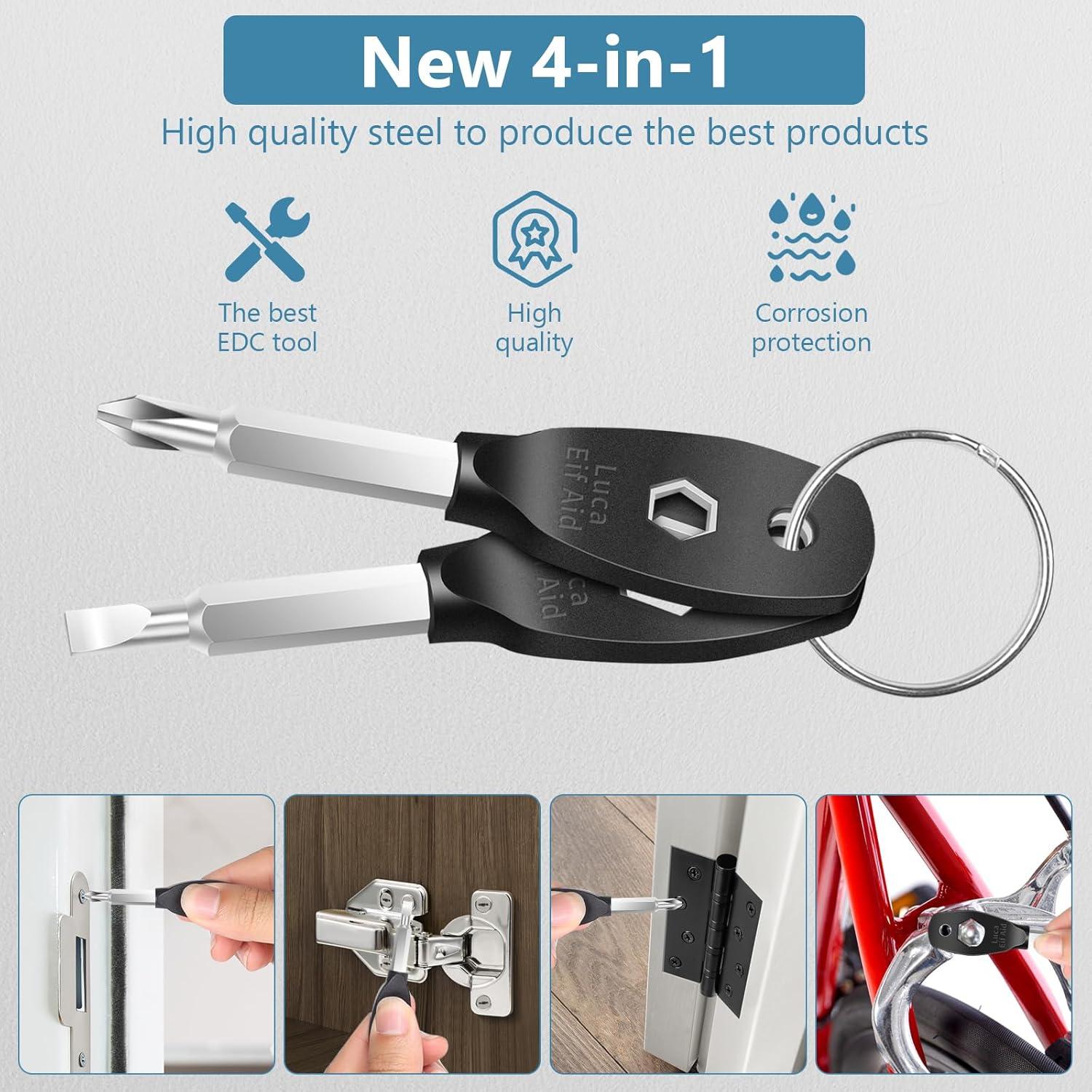 Llavero Destornillador Multitool Luca Elf Aid 4 en 1 Plata