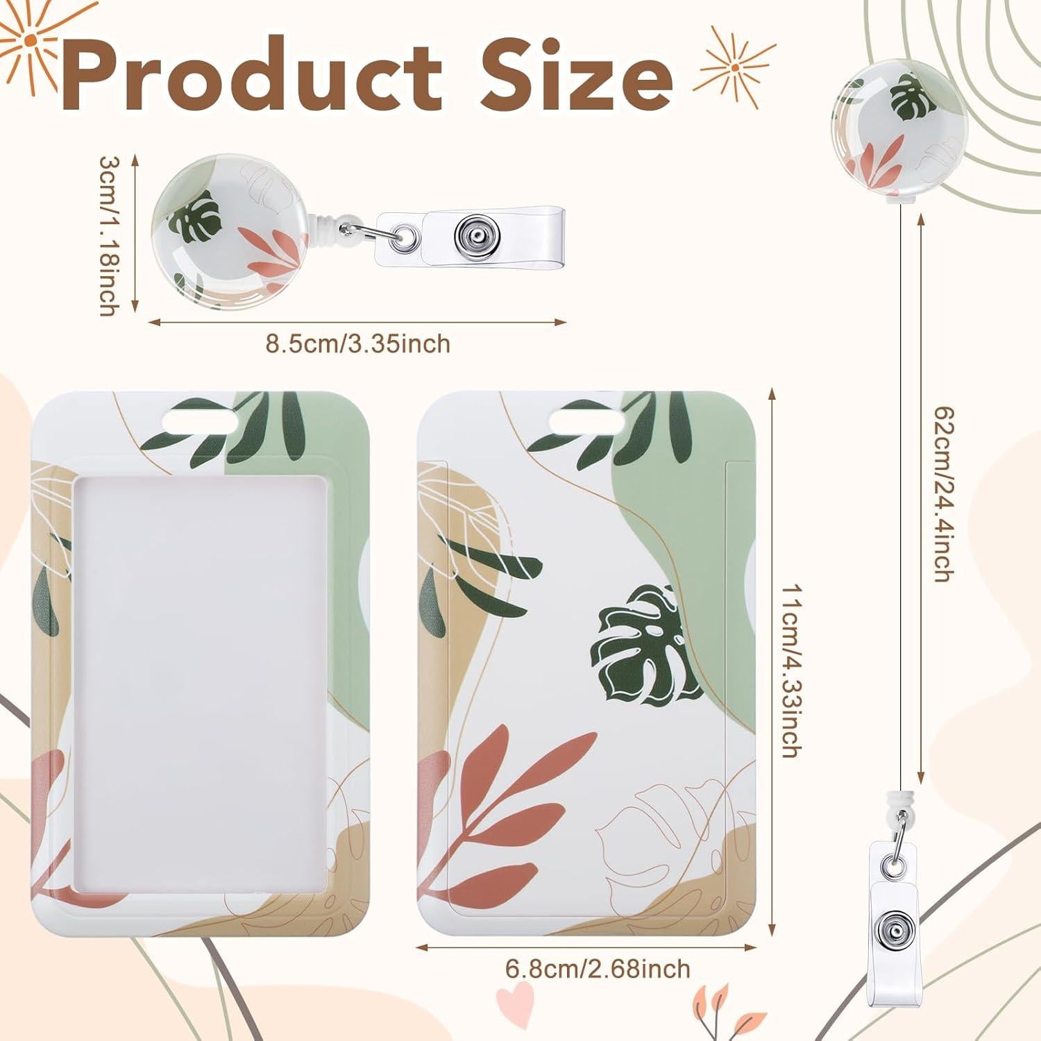 Set de 3 Titulares de Identificación Boho BESARME con Carrete Retráctil