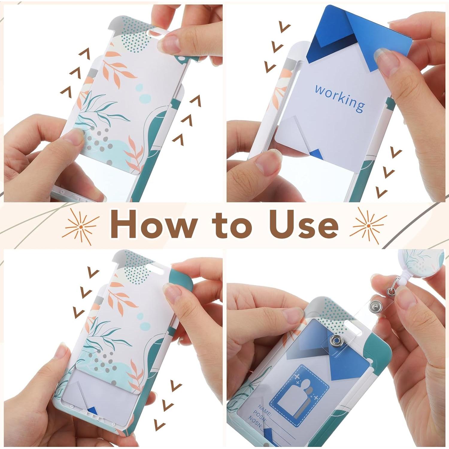 Set de 3 Titulares de Identificación Boho BESARME con Carrete Retráctil