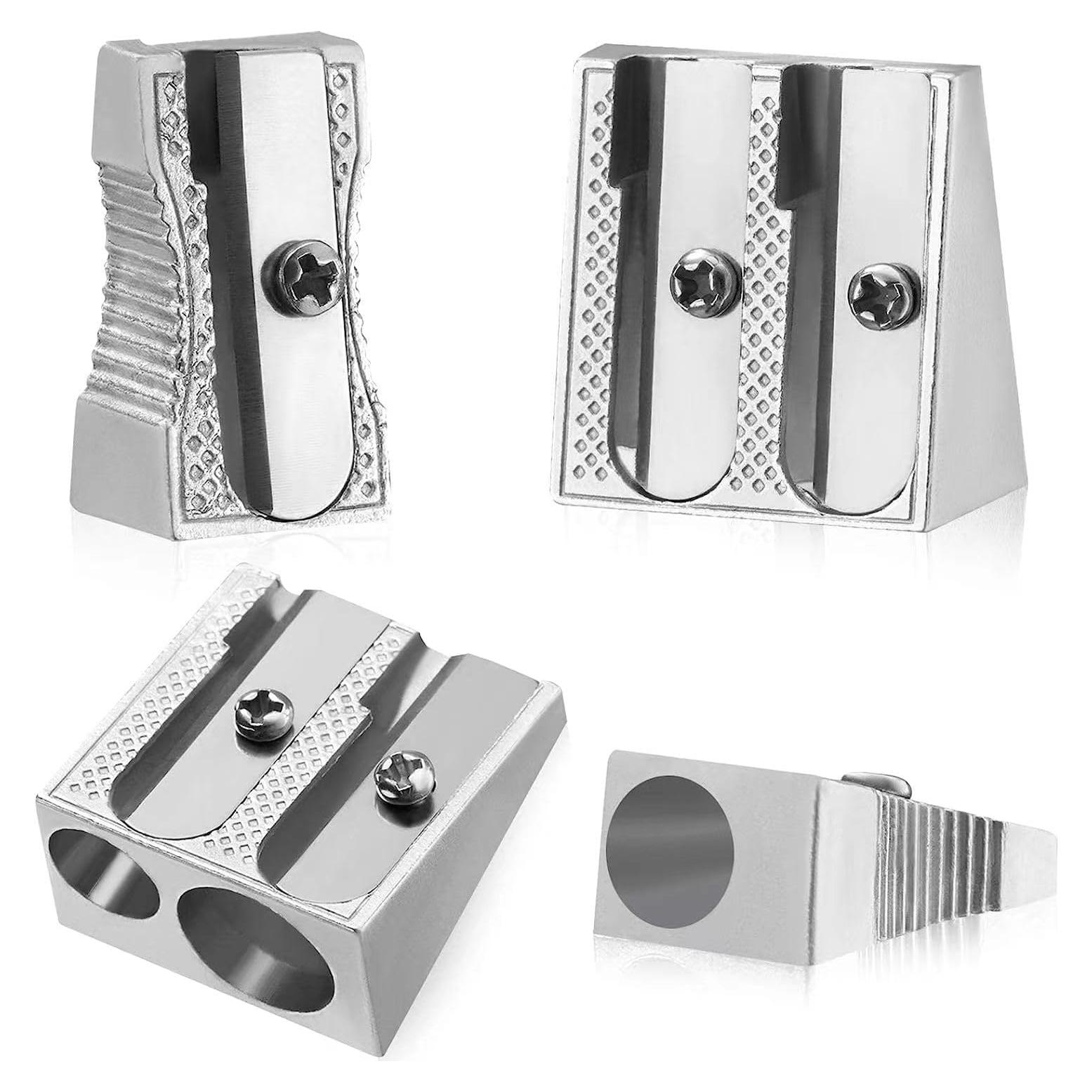 Sacapuntas de Metal OFiSEXPT Doble Orificio 4 Piezas