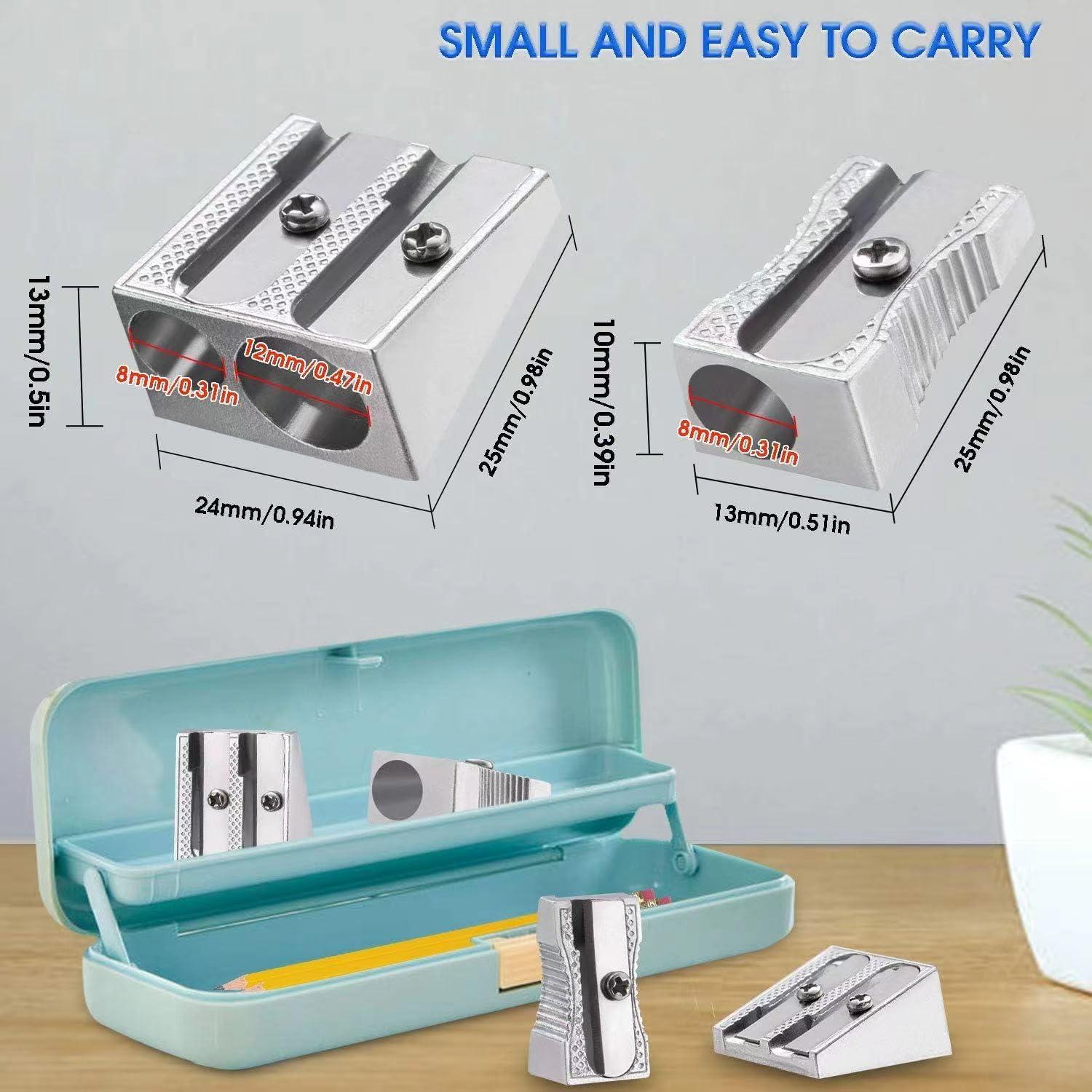 Sacapuntas de Metal OFiSEXPT Doble Orificio 4 Piezas