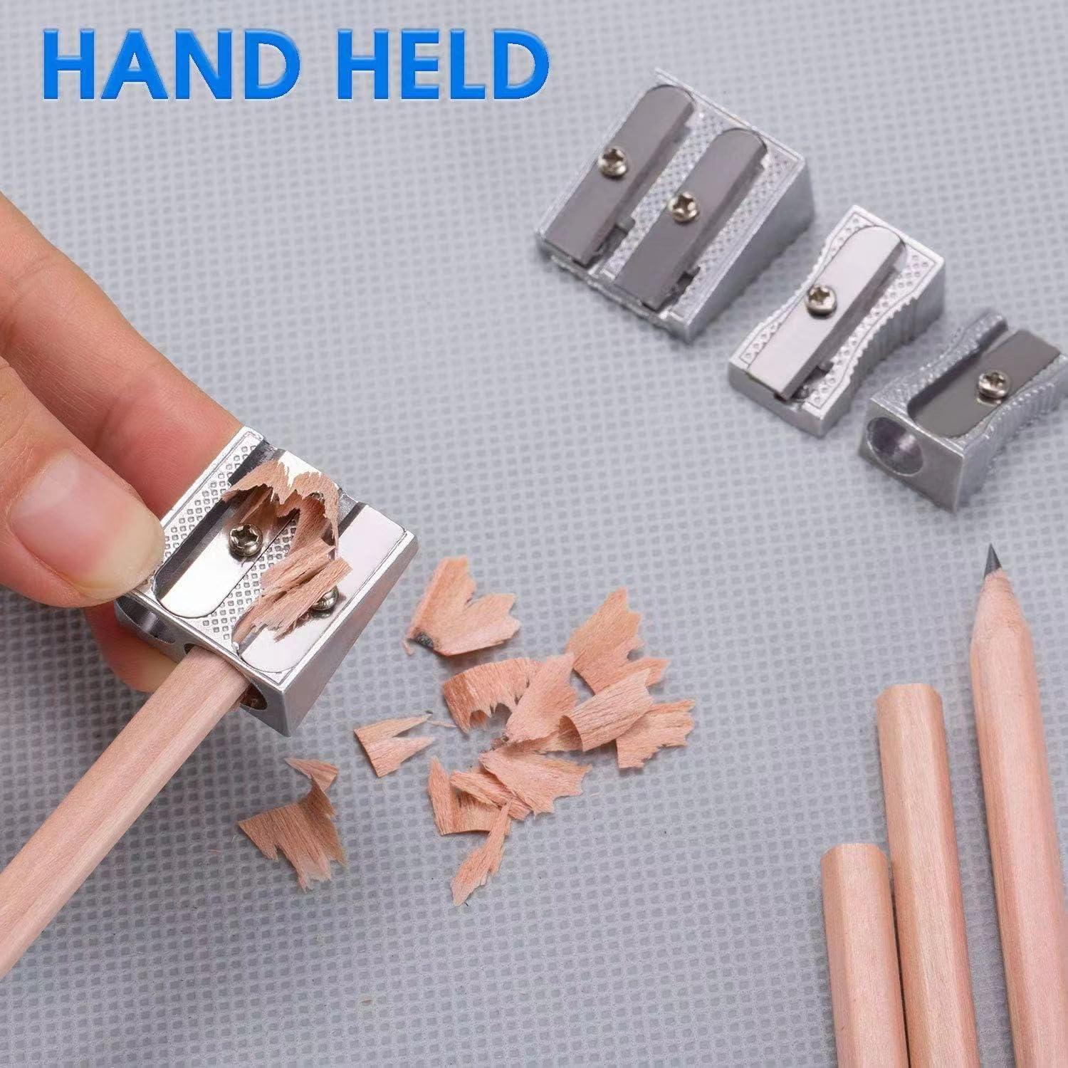 Sacapuntas de Metal OFiSEXPT Doble Orificio 4 Piezas