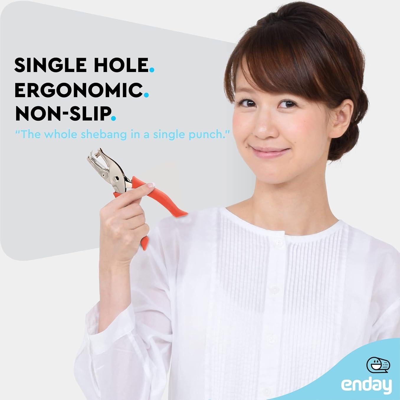 Perforadora de Papel Emraw 1 Agujero Mango Acolchado 0.64cm