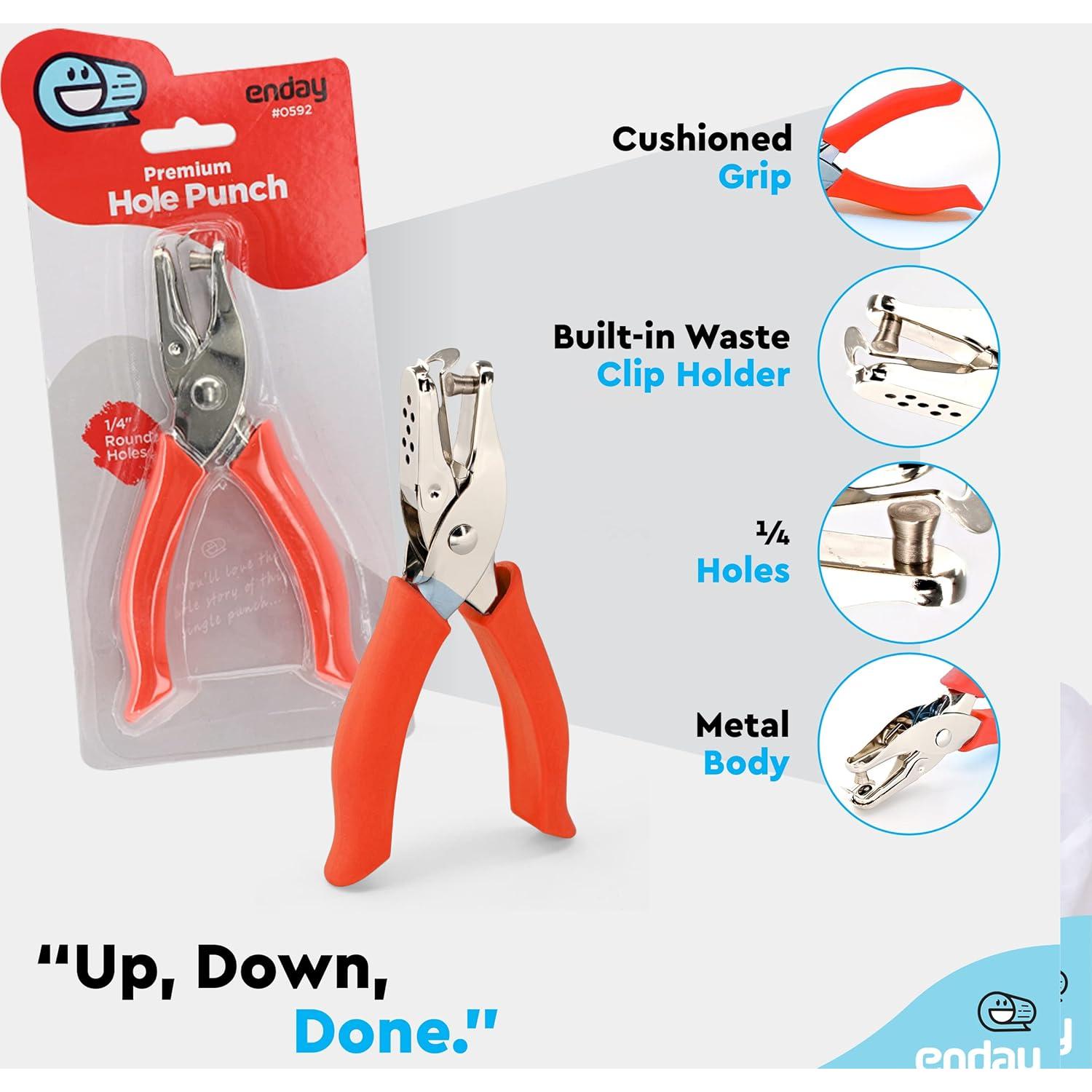 Perforadora de Papel Emraw 1 Agujero Mango Acolchado 0.64cm