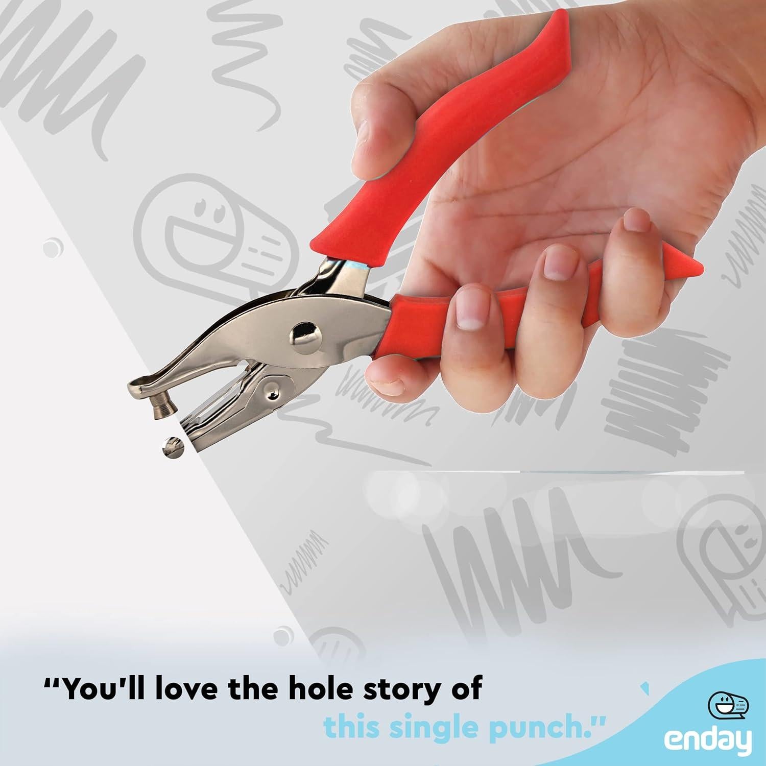 Perforadora de Papel Emraw 1 Agujero Mango Acolchado 0.64cm