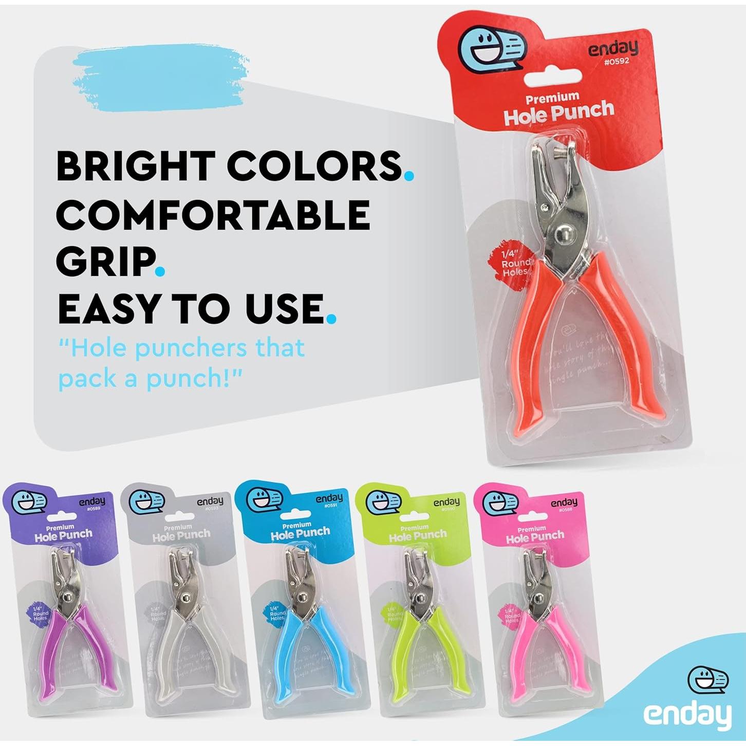 Perforadora de Papel Emraw 1 Agujero Mango Acolchado 0.64cm