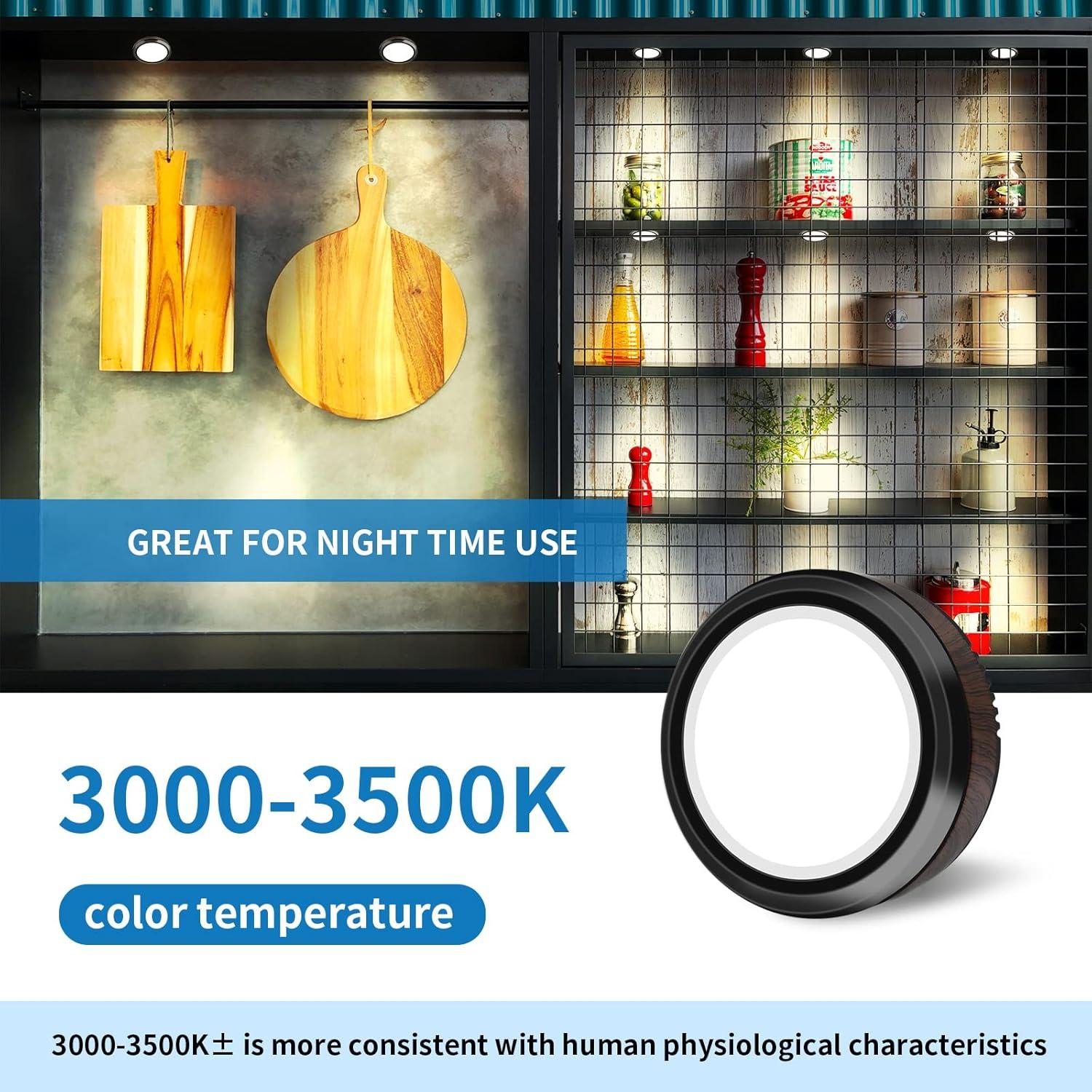 Luces LED Puck LEASTYLE con Control Remoto - 3 Paquete, 3500K