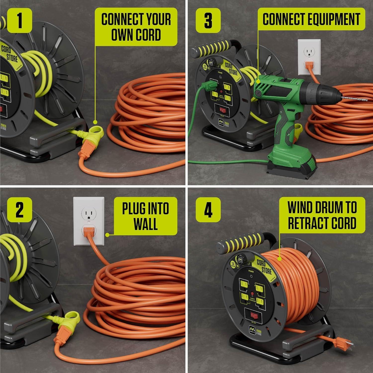 Carrete de Cable de Extensión 3 pies Luceco 14 AWG 13A