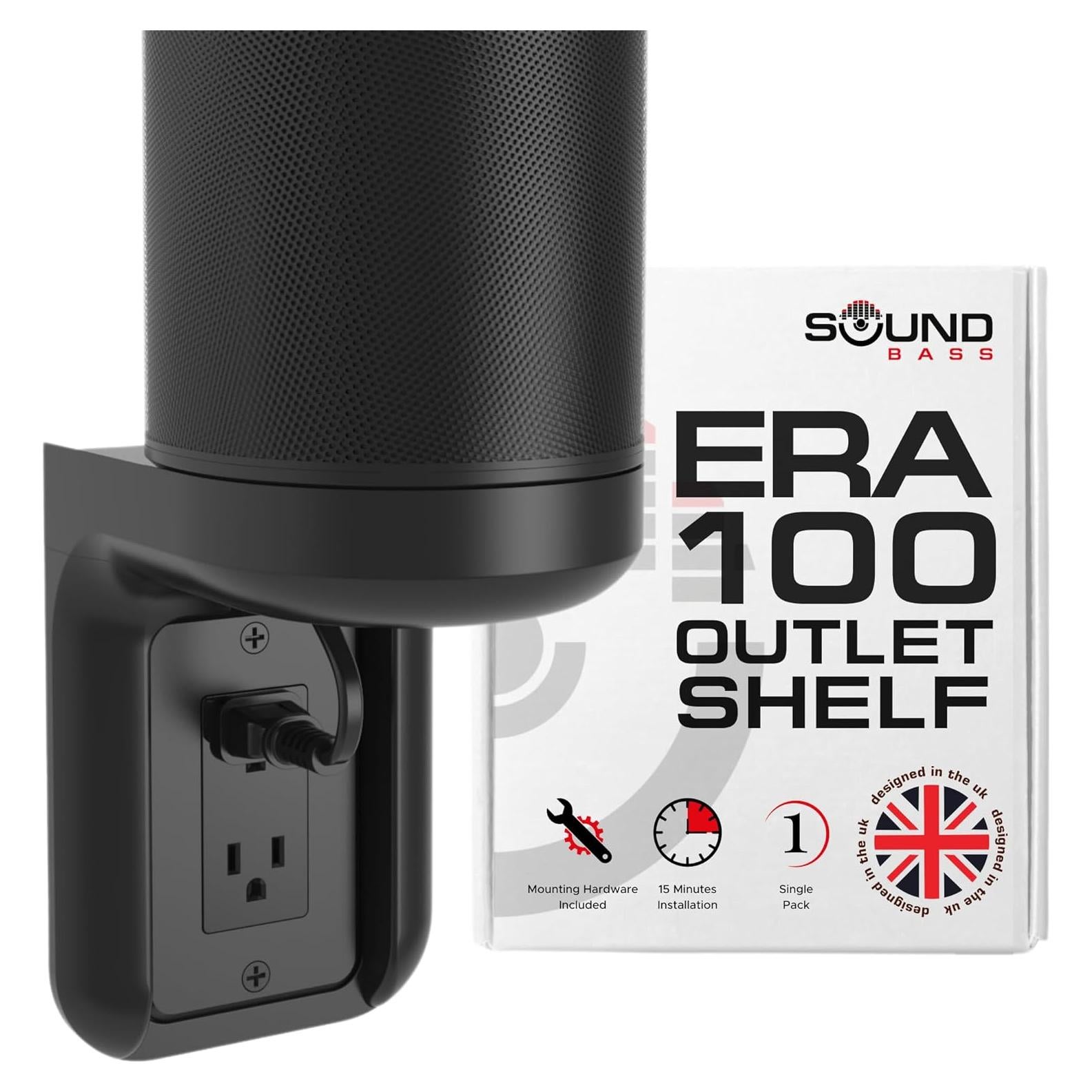Soporte de Pared para Enchufe AC Soundbass ERA100 Negro