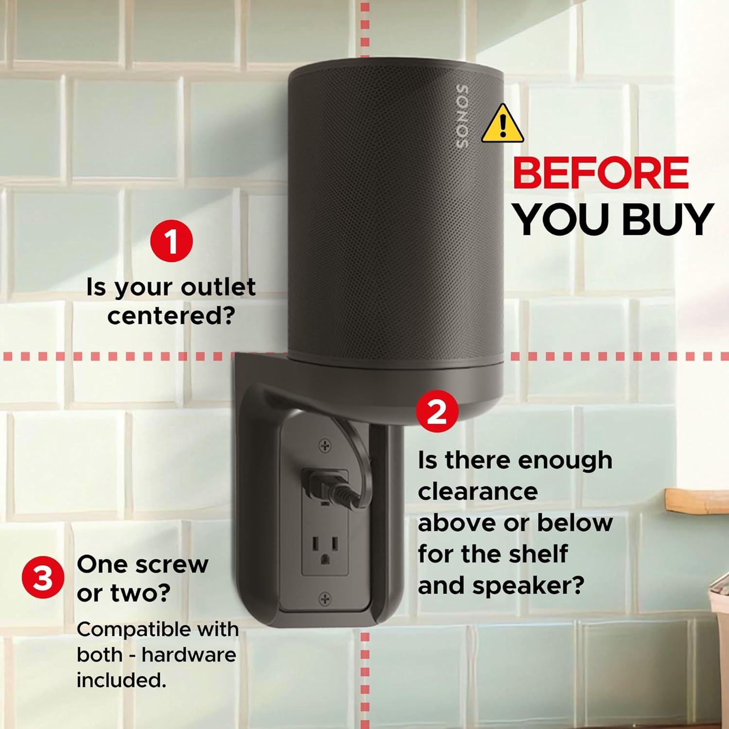 Soporte de Pared para Enchufe AC Soundbass ERA100 Negro