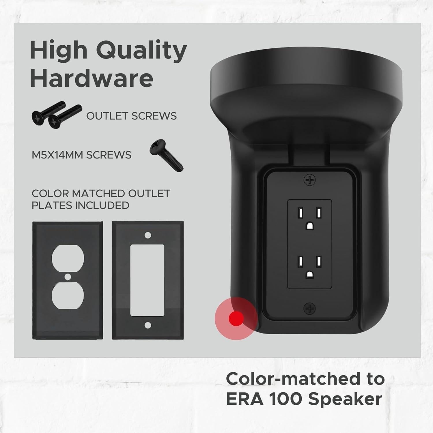 Soporte de Pared para Enchufe AC Soundbass ERA100 Negro