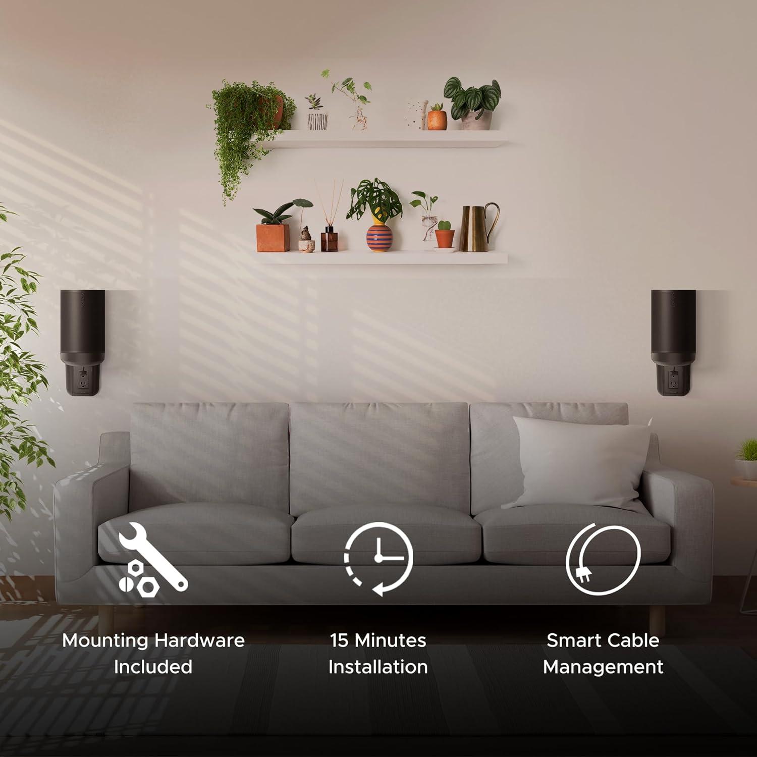 Soporte de Pared para Enchufe AC Soundbass ERA100 Negro