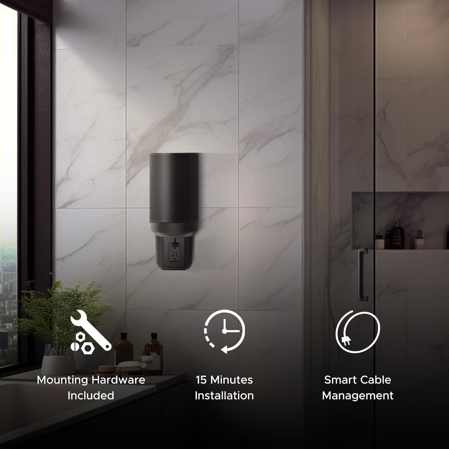 Soporte de Pared para Enchufe AC Soundbass ERA100 Negro