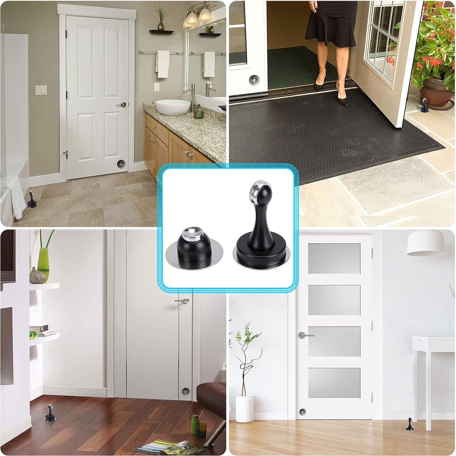 Tope de Puerta Magnético Sumnacon Acero Inoxidable Negro