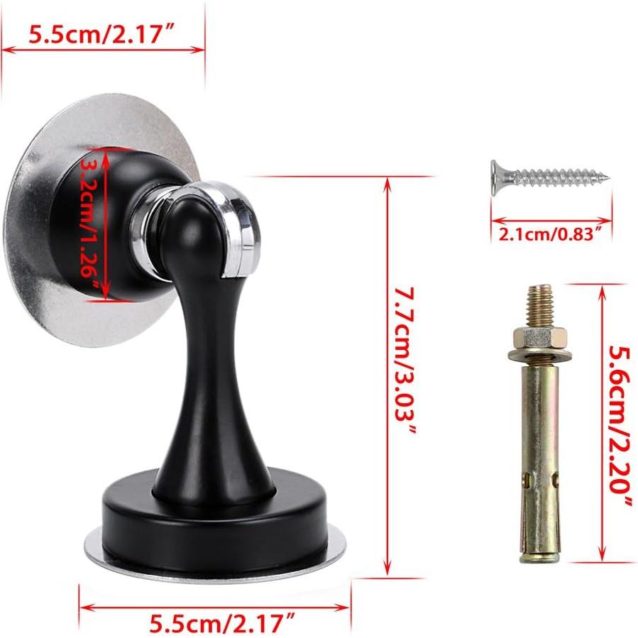 Tope de Puerta Magnético Sumnacon Acero Inoxidable Negro