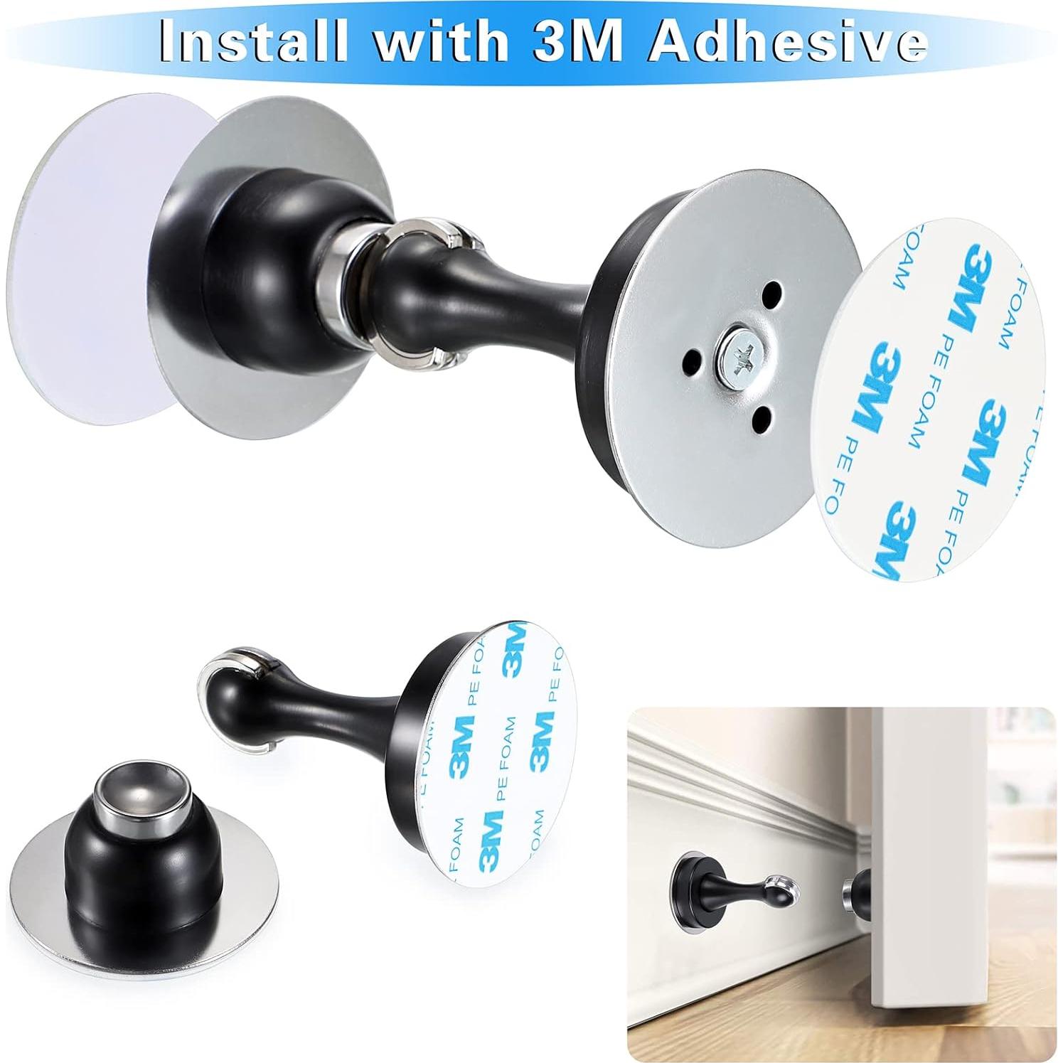 Tope de Puerta Magnético Sumnacon Acero Inoxidable Negro