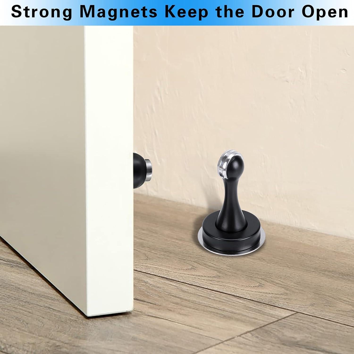 Tope de Puerta Magnético Sumnacon Acero Inoxidable Negro