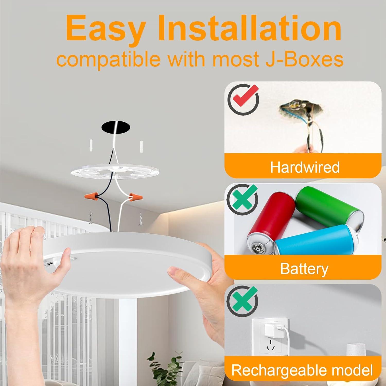 Luz de Techo LED Eleganted 18W con Sensor de Movimiento 2 Paquete