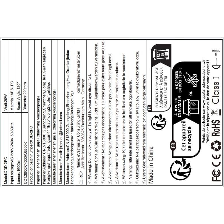 Luz de Techo LED Eleganted 18W con Sensor de Movimiento 2 Paquete