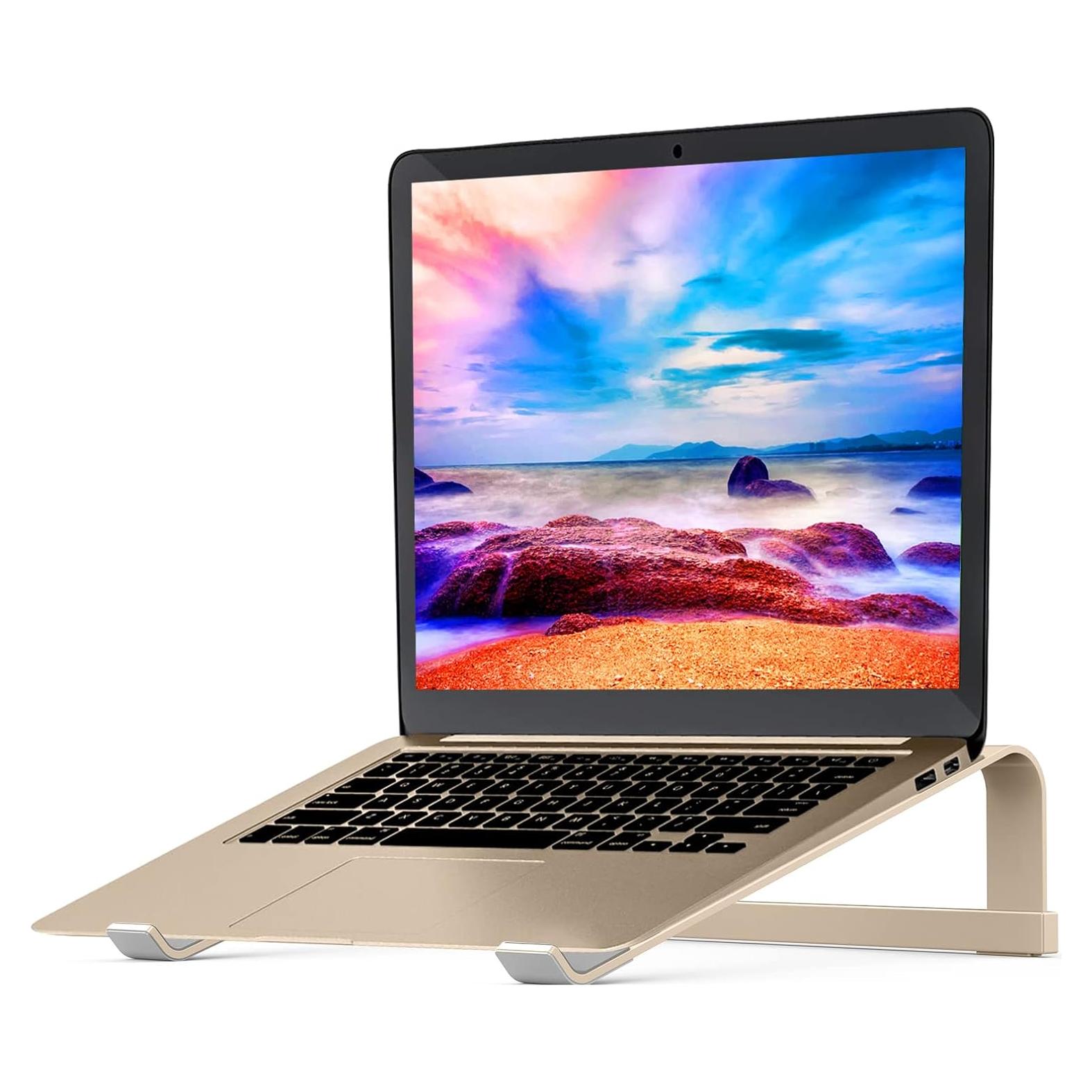 Soporte Elevador para Laptop LENRUE Aluminio Oro 12-16.2"