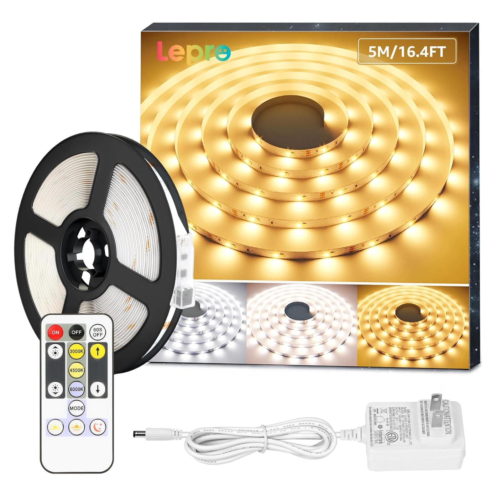 Tira de Luz LED Lepro 5m Regulable Blanco Ajustable 300 LEDs