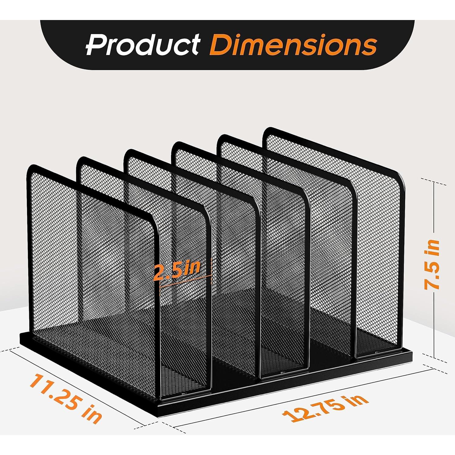 Organizador de Archivos Kuntine.B 5 Secciones Vertical Negro