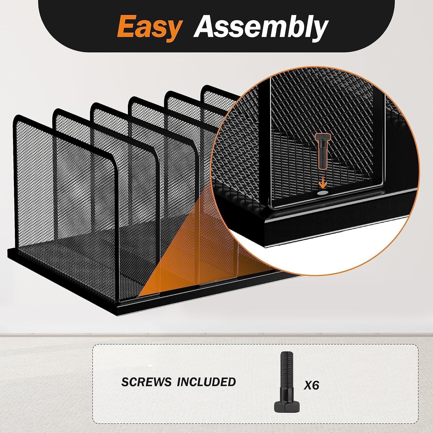 Organizador de Archivos Kuntine.B 5 Secciones Vertical Negro