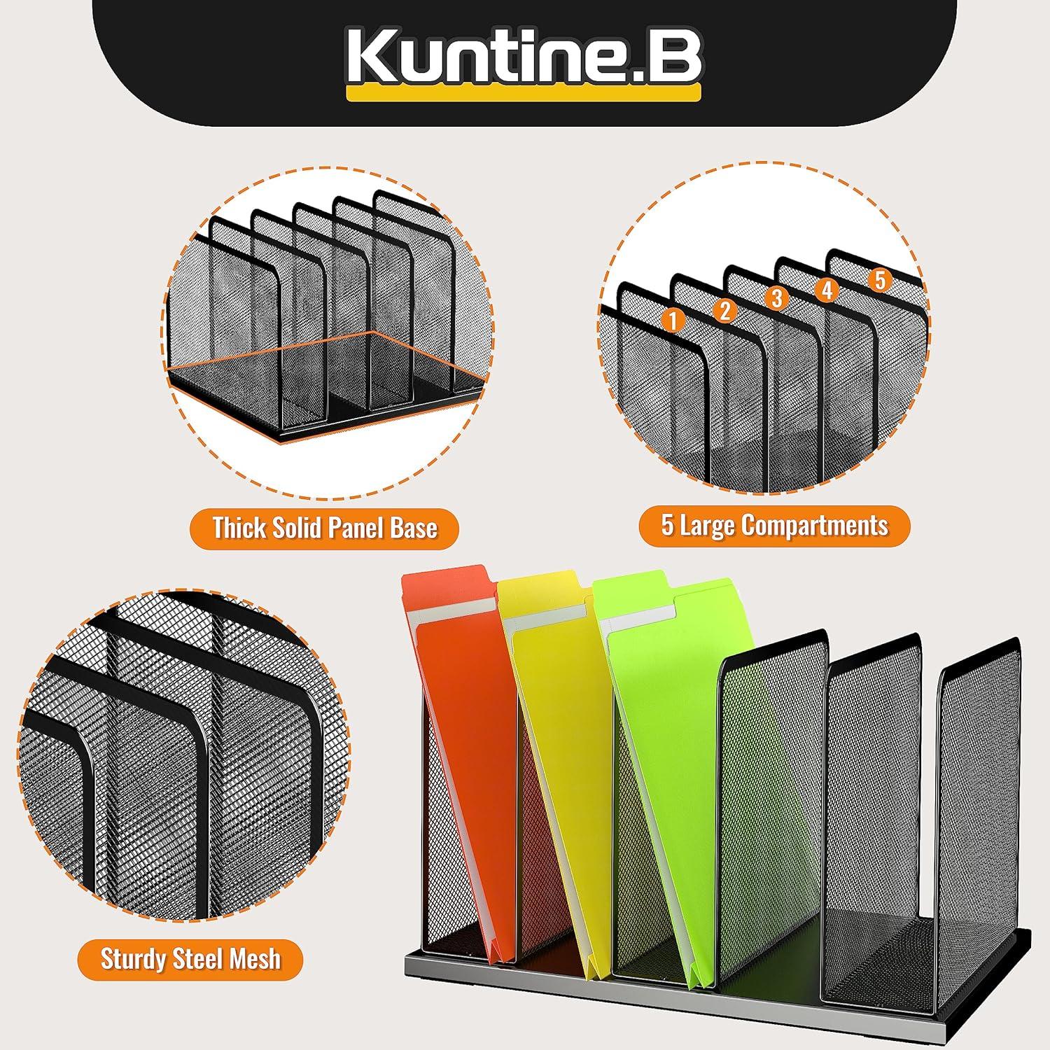 Organizador de Archivos Kuntine.B 5 Secciones Vertical Negro
